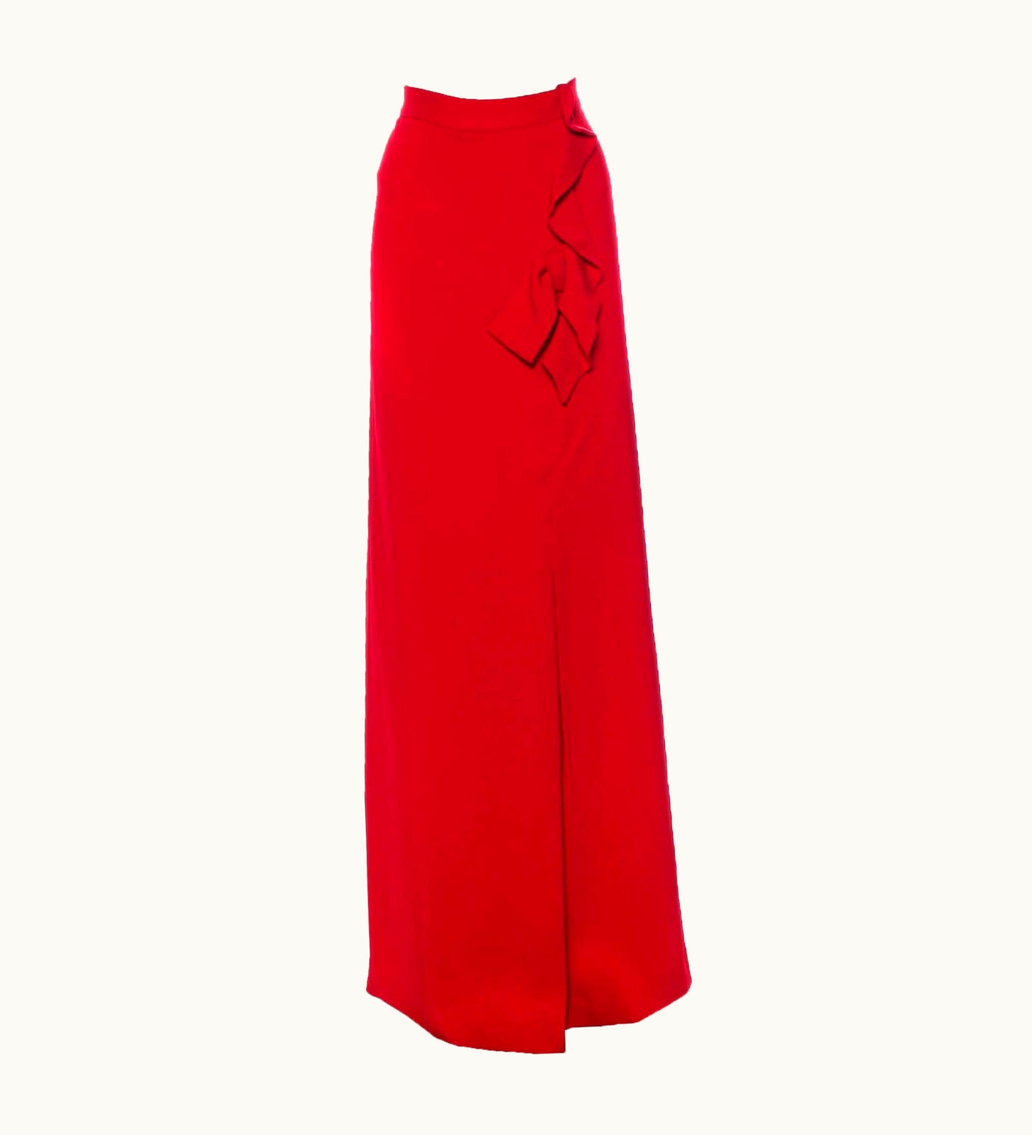 Valentino Roma Red Maxi Skirt Italian 8 - Us