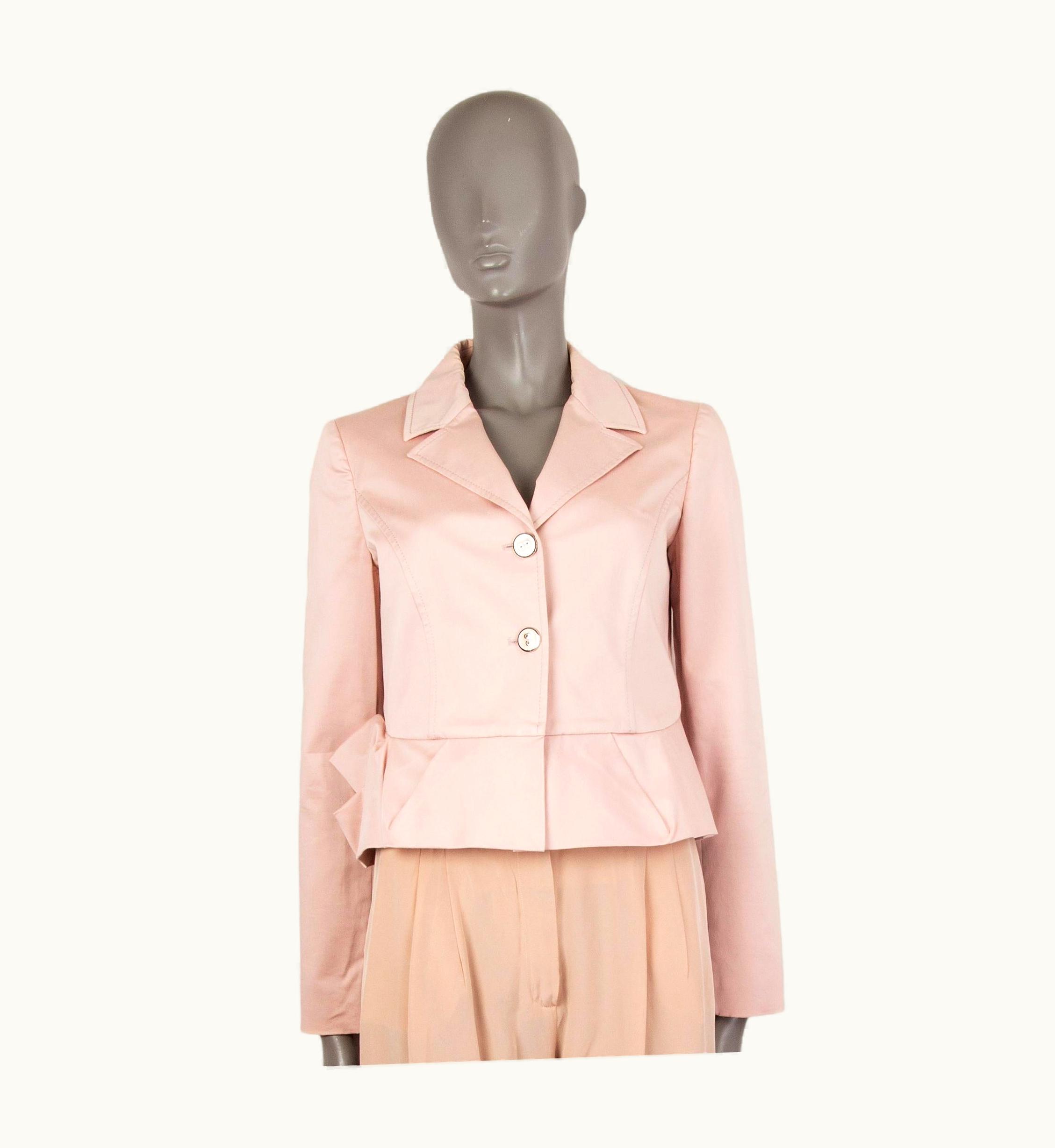 Valentino Red Valentino Pale Pink Cotton Cropped Flute Jacket