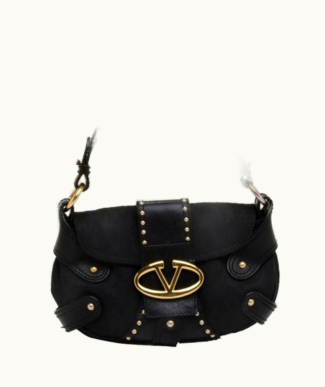 Valentino Valentino Studded Canvas Shoulder Bag UZ0612042