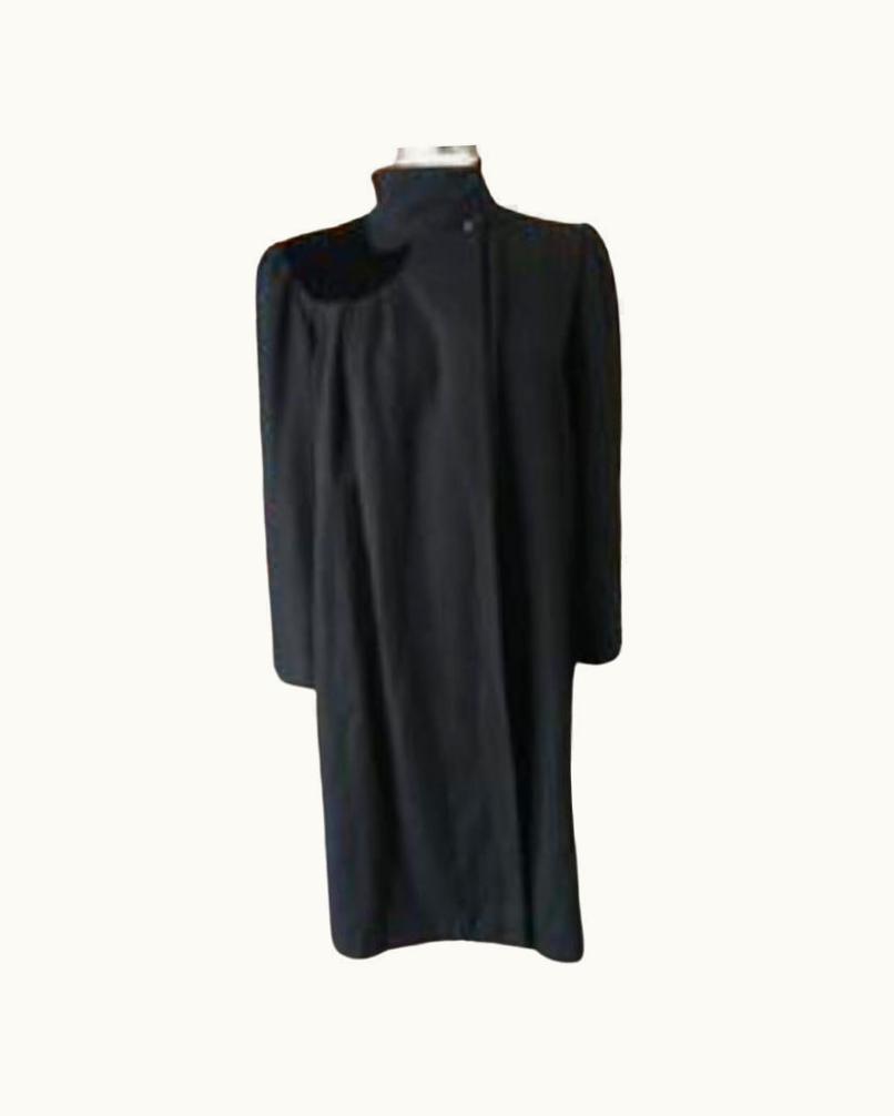 Valentino Valentino Black Wool Velvet 1/2 Moon Opera Coat Vintage