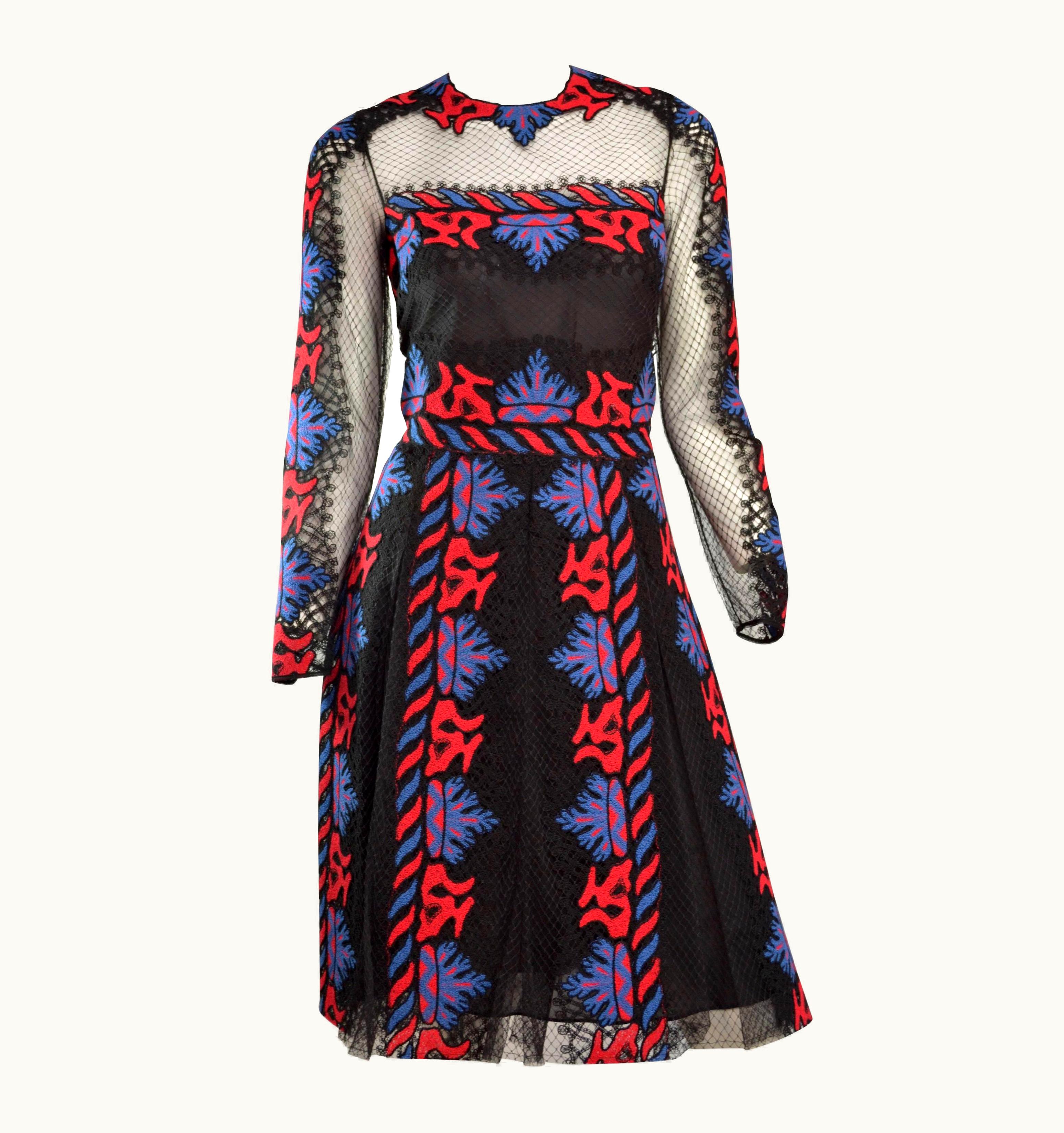 Valentino Valentino Mesh Embroidered Dress 2014 Spring Look