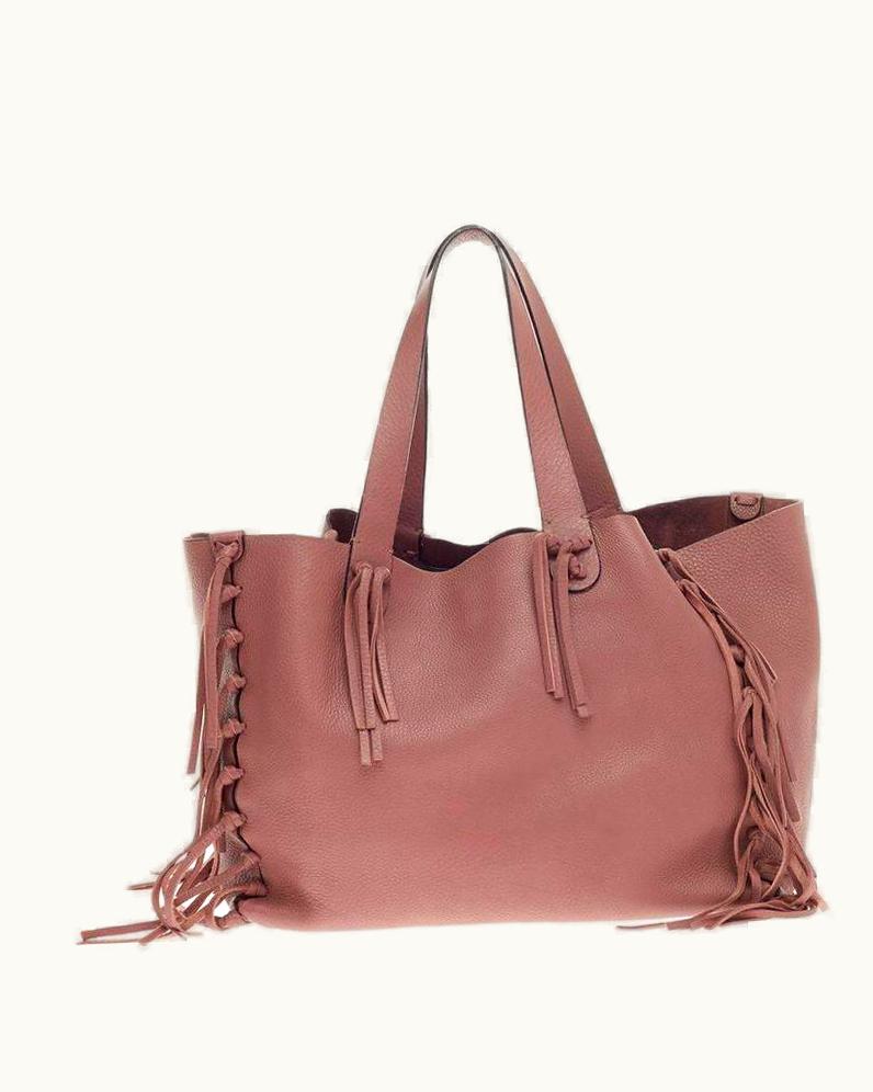 Valentino Valentino C-Rockee Fringe Tote Leather Large UZ0612075