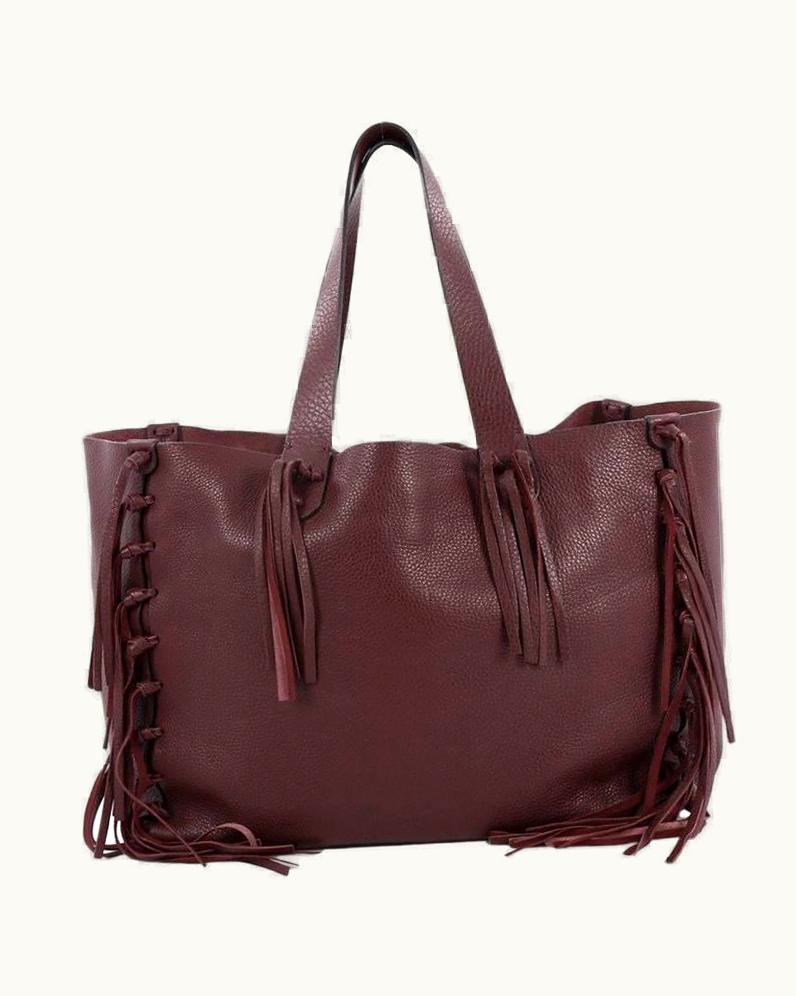 Valentino Valentino C-Rockee Fringe Tote Leather Large UZ0612077