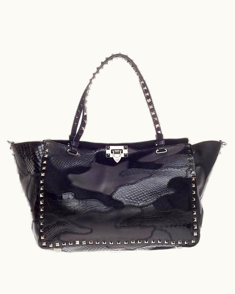 Valentino Valentino Rockstud Tote Leather And Exotics Medium