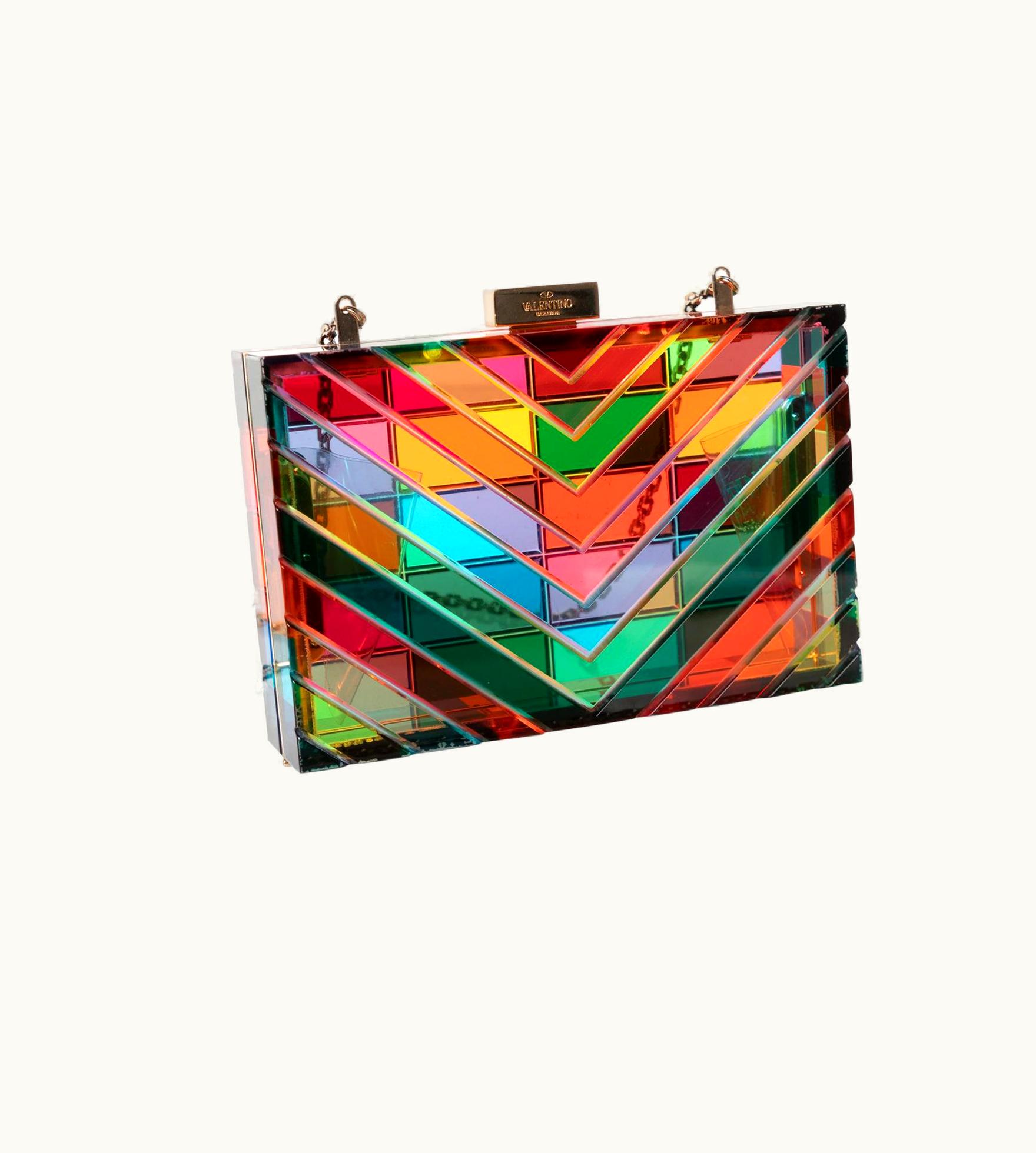 Valentino Valentino 1973 Rainbow Acrylic Clutch Bag Miniaudière 2015