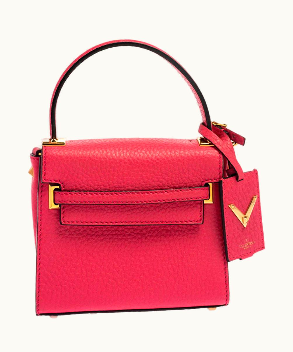 Valentino Valentino Fuchsia Leather Mini My Rockstud Crossbody Bag UZ0612104
