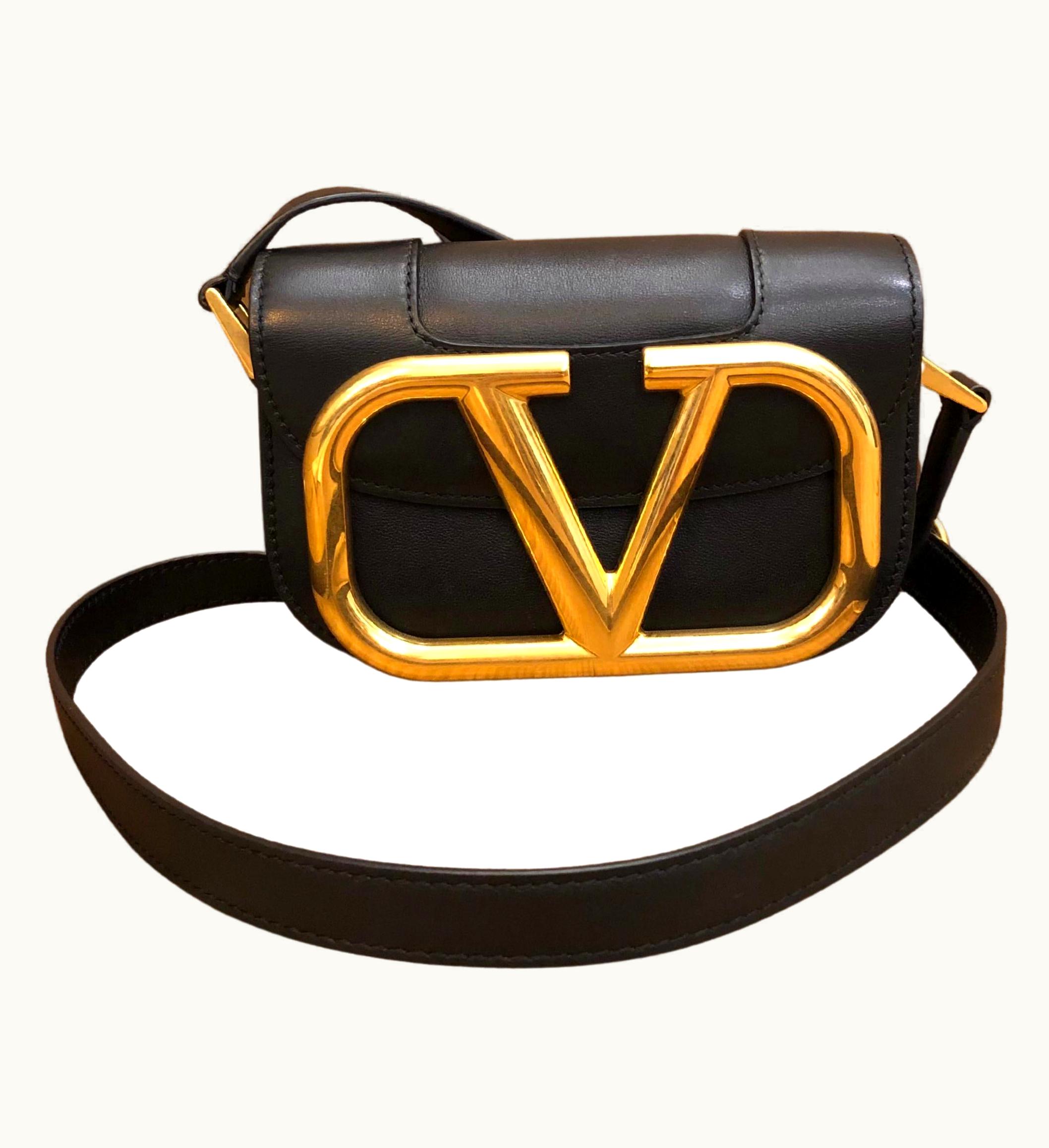 Valentino 2021 Valentino Garavani Brown Leather Small Supervee Crossbody Bag