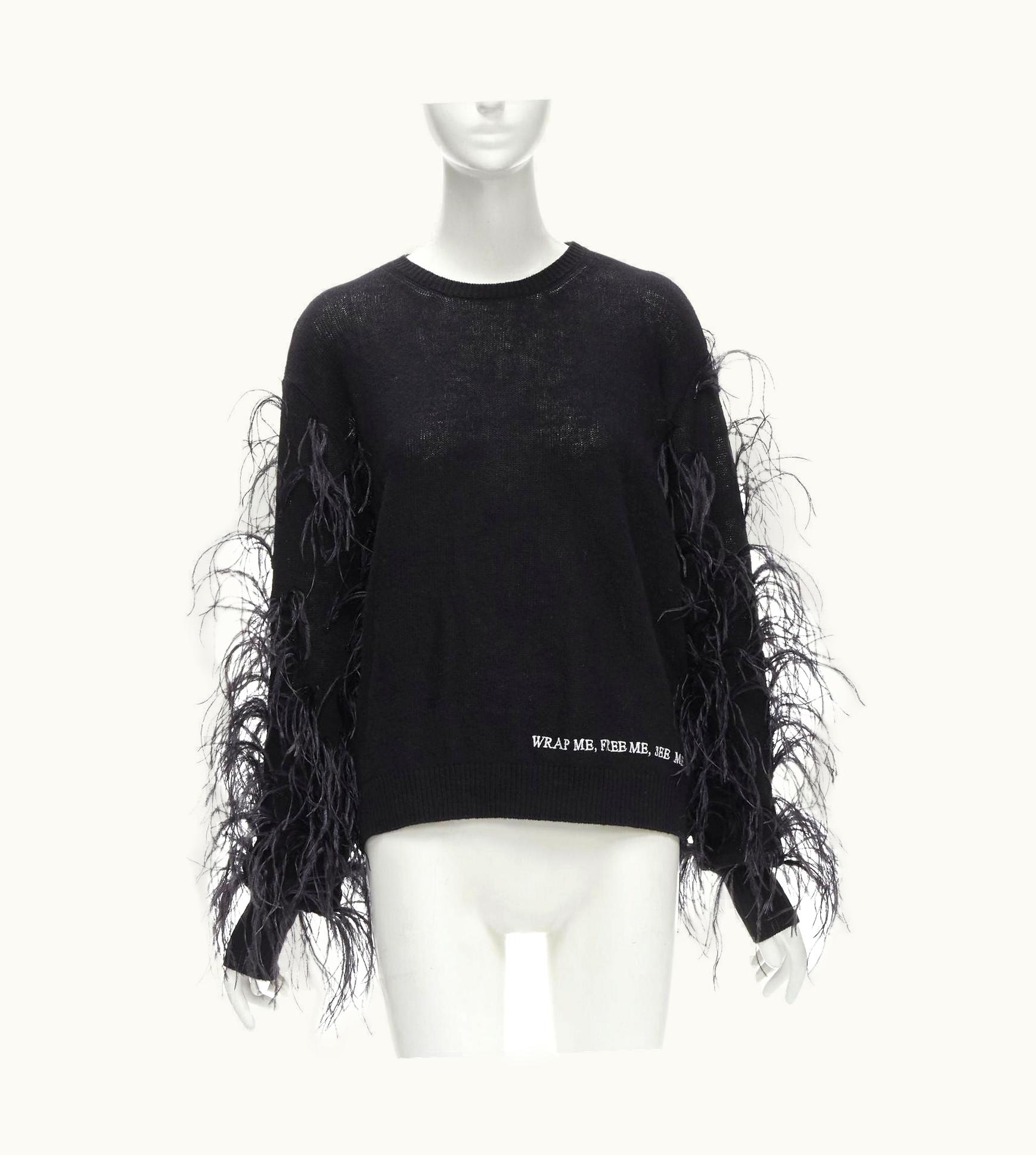 Valentino Valentino Undercover Wool Cashmere Feather Wrap Me Free Me See Me Sweater