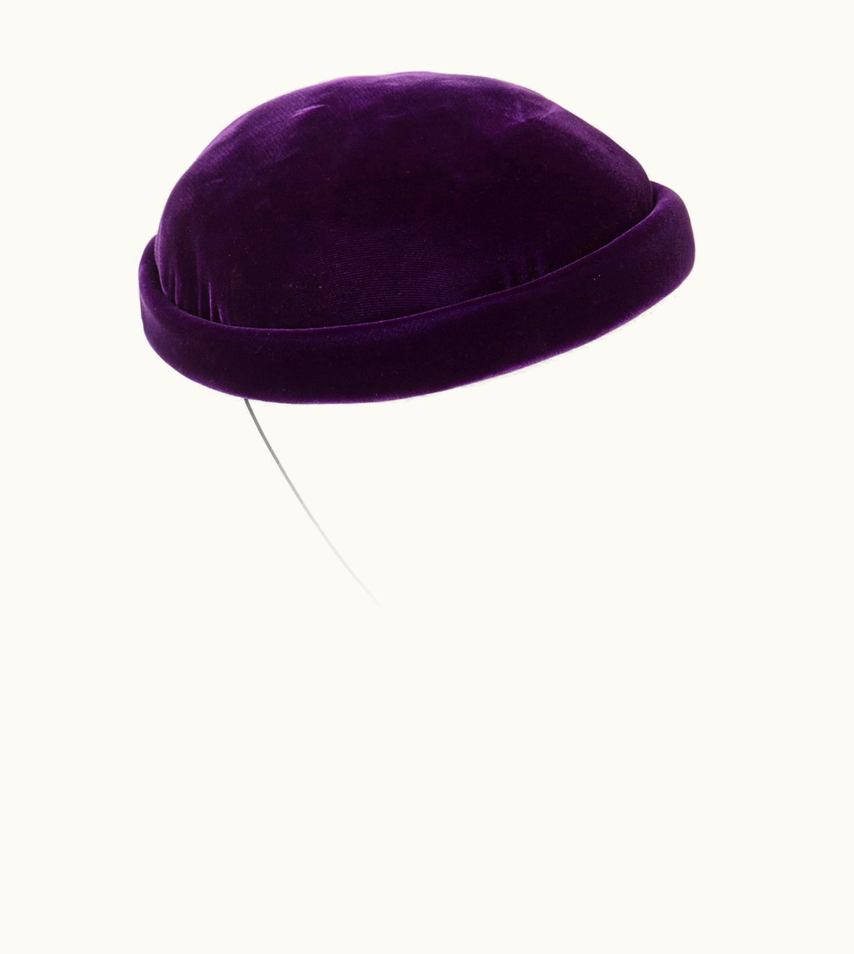 Givenchy Givenchy Amethyst Purple Velvet Bumper Hat, 1970s UZ0612160