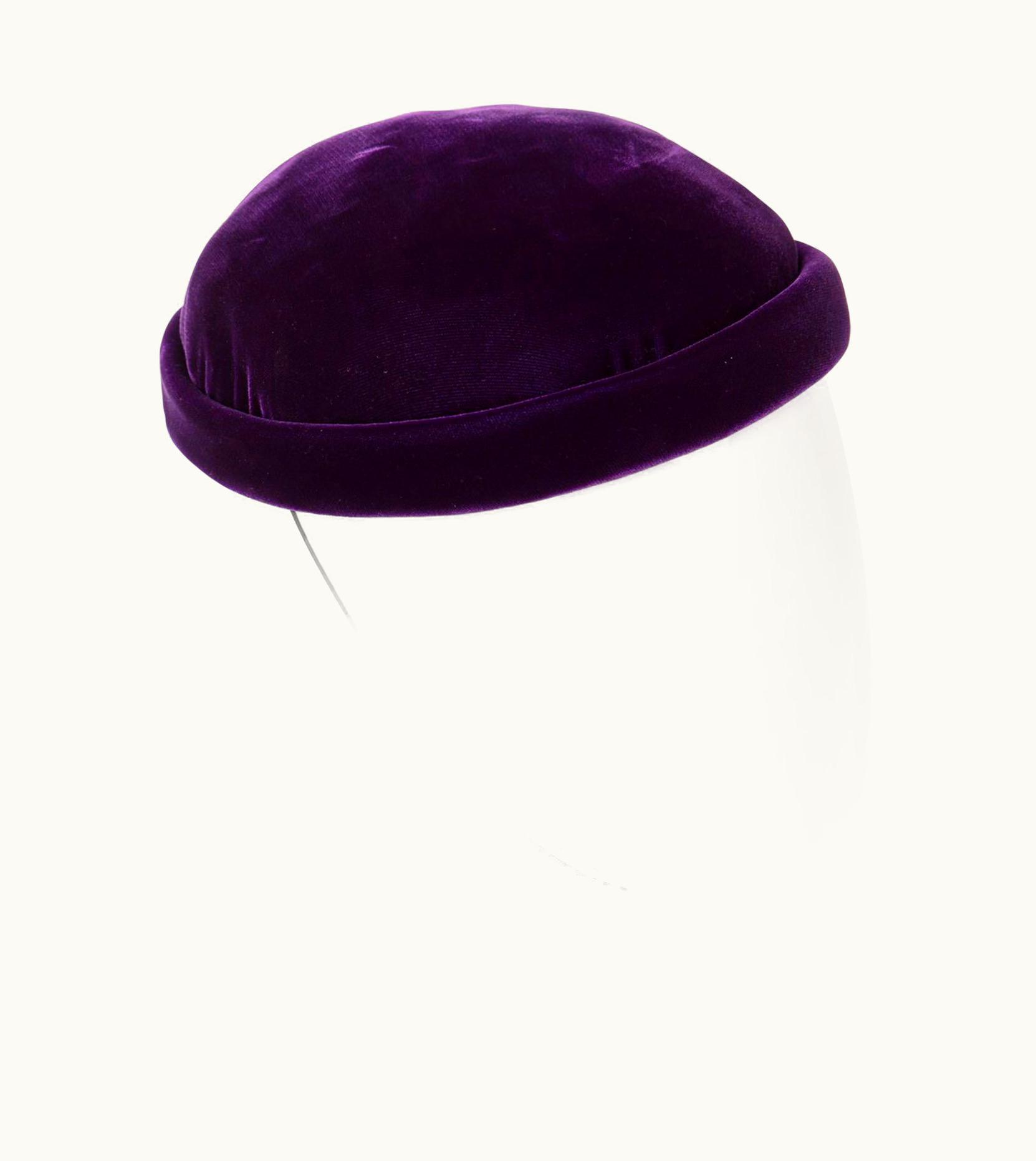 Givenchy Givenchy Amethyst Purple Velvet Bumper Hat, 1970s UZ0612162