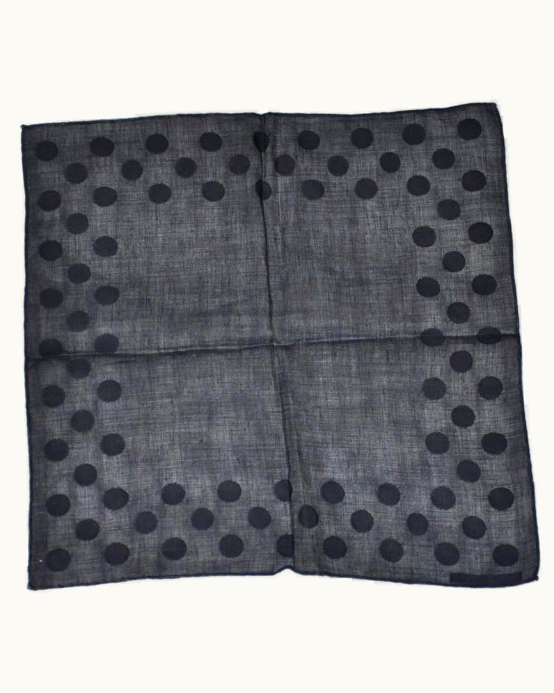 Givenchy Givenchy Set Of Navy Polka-Dot Linen Men' Hankerchief