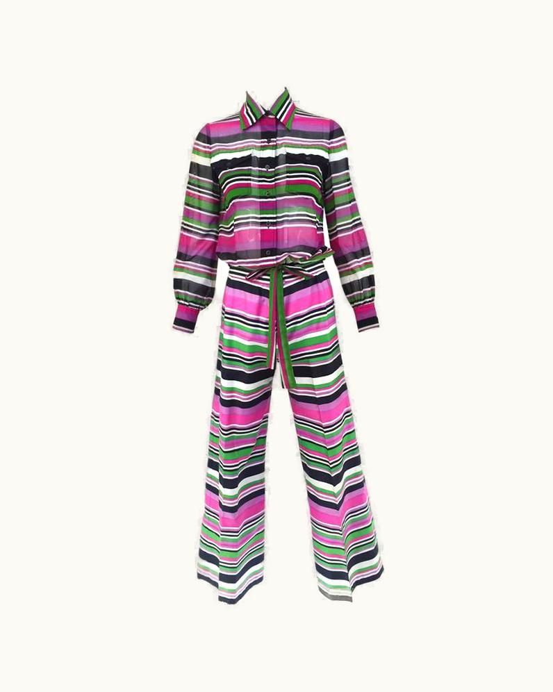 Givenchy 1970s Givenchy Cotton Striped Set