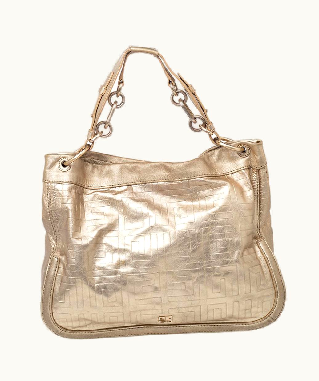 Givenchy Givenchy Gold Monogram Patent Leather Hobo
