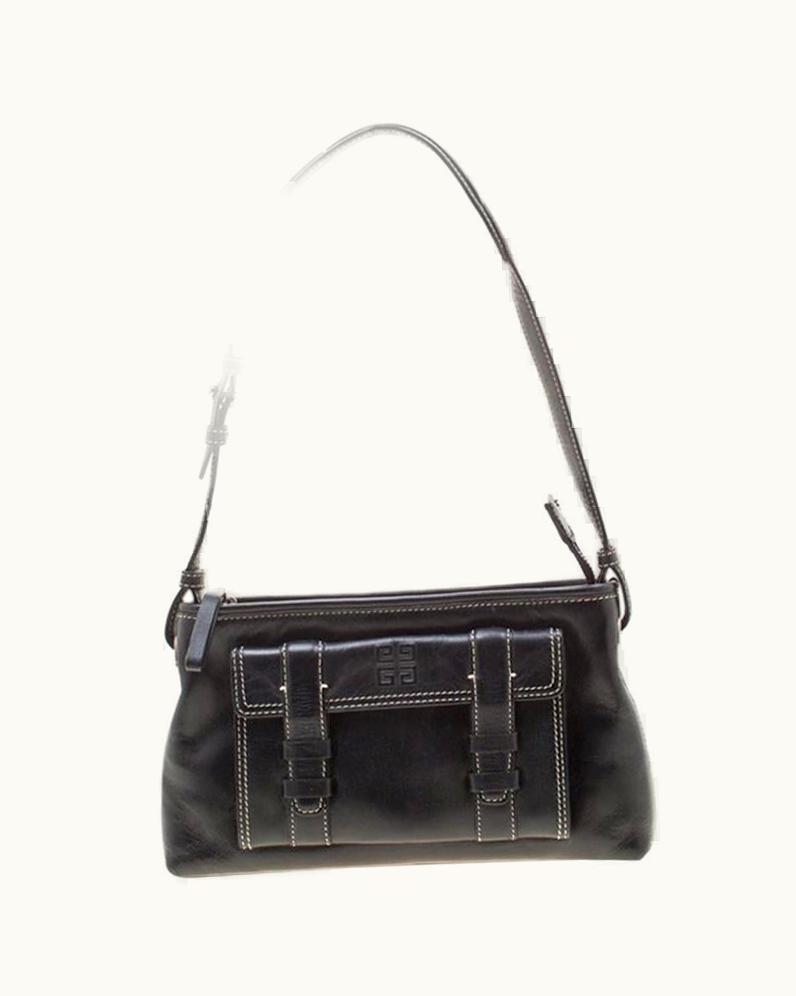 Givenchy Givenchy Black Leather Pocket Shoulder Bag