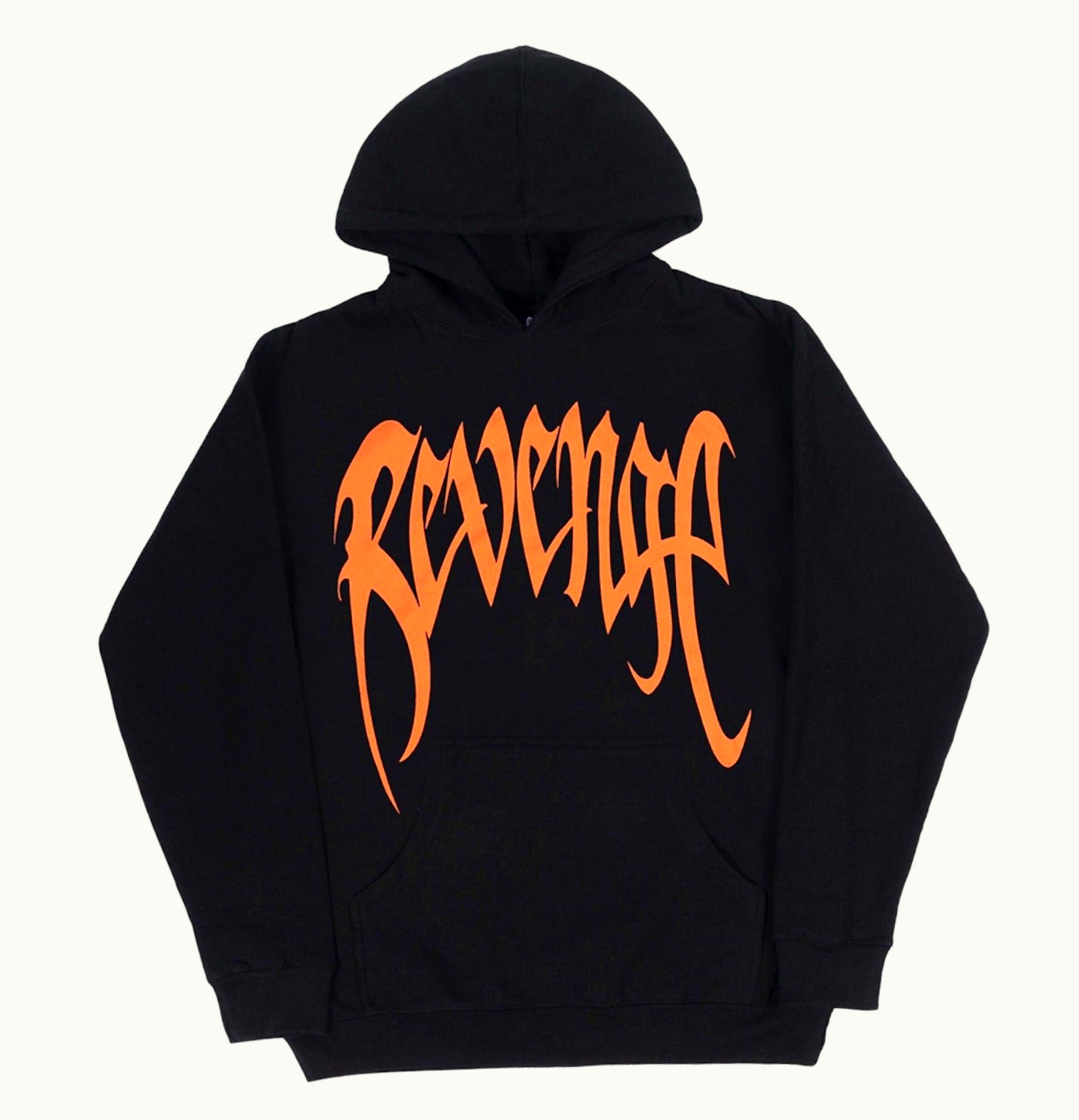 Revenge Orange Arch Hoodie Black