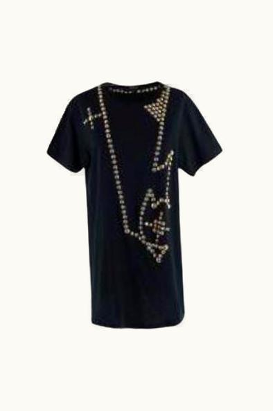 Givenchy Givenchy Charcoal Cotton Studded T-Shirt