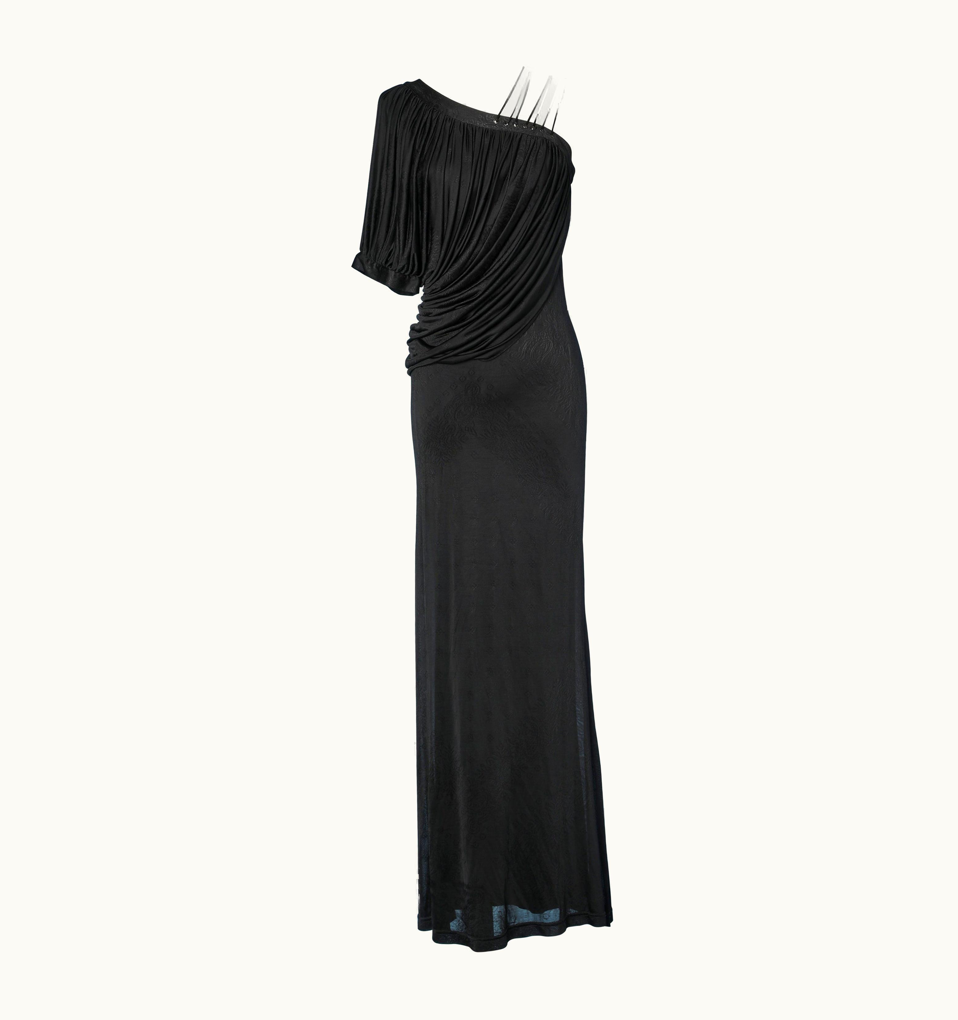 Givenchy Black Asymmetrical Draped Evening Gown Givenchy