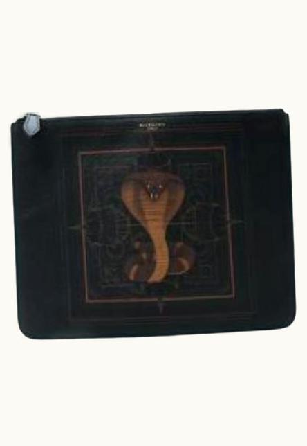 Givenchy Givenchy Black Leather Cobra Print Clutch Bag