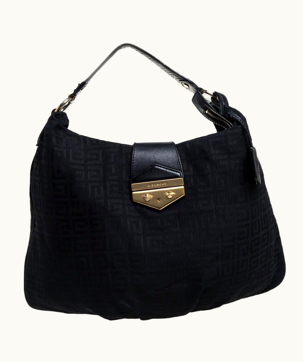 Givenchy Givenchy Black Monogram Canvas And Leather Hobo