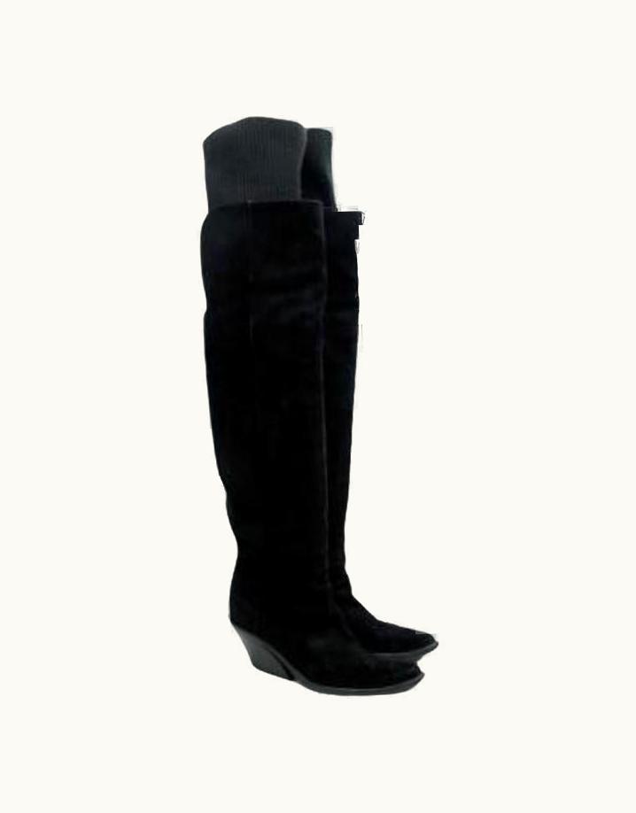 Givenchy Givenchy Suede Sock Over The Knee Western Boots