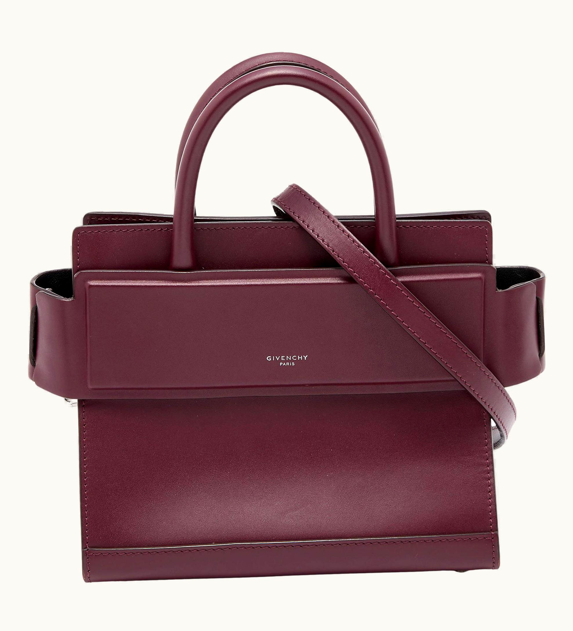 Givenchy Givenchy Burgundy Leather Mini Horizon Crossbody Bag