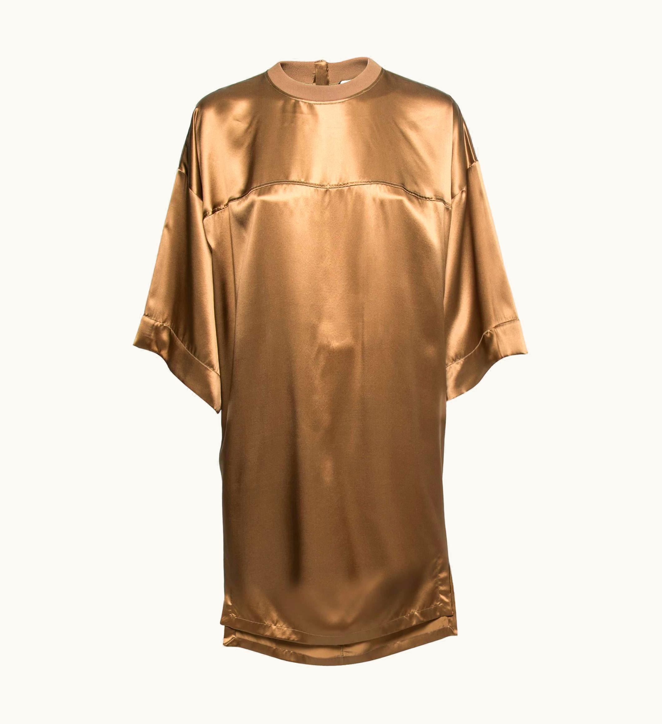 Givenchy Givenchy Brown Satin Silk Crewneck Oversized Tunic
