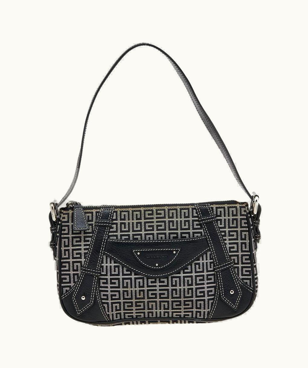 Givenchy Givenchy Black Monogram Canvas And Leather Shoulder Bag