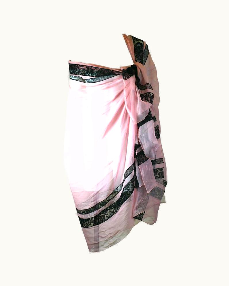 Givenchy Givenchy Haute Couture Silk Chiffon And Lace Stole