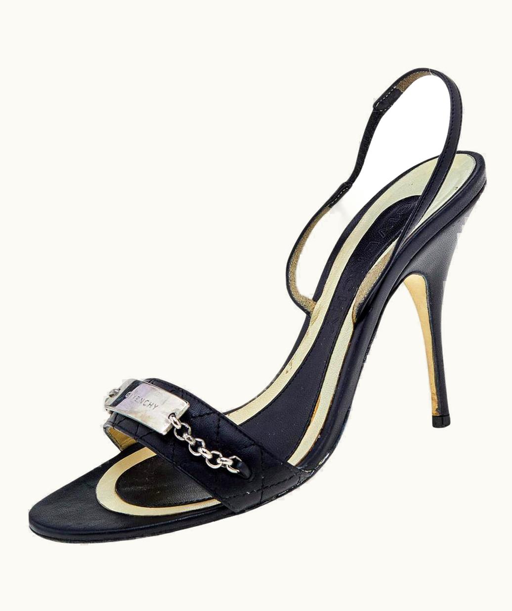 Givenchy Givenchy Black Leather Ankle Strap Sandals