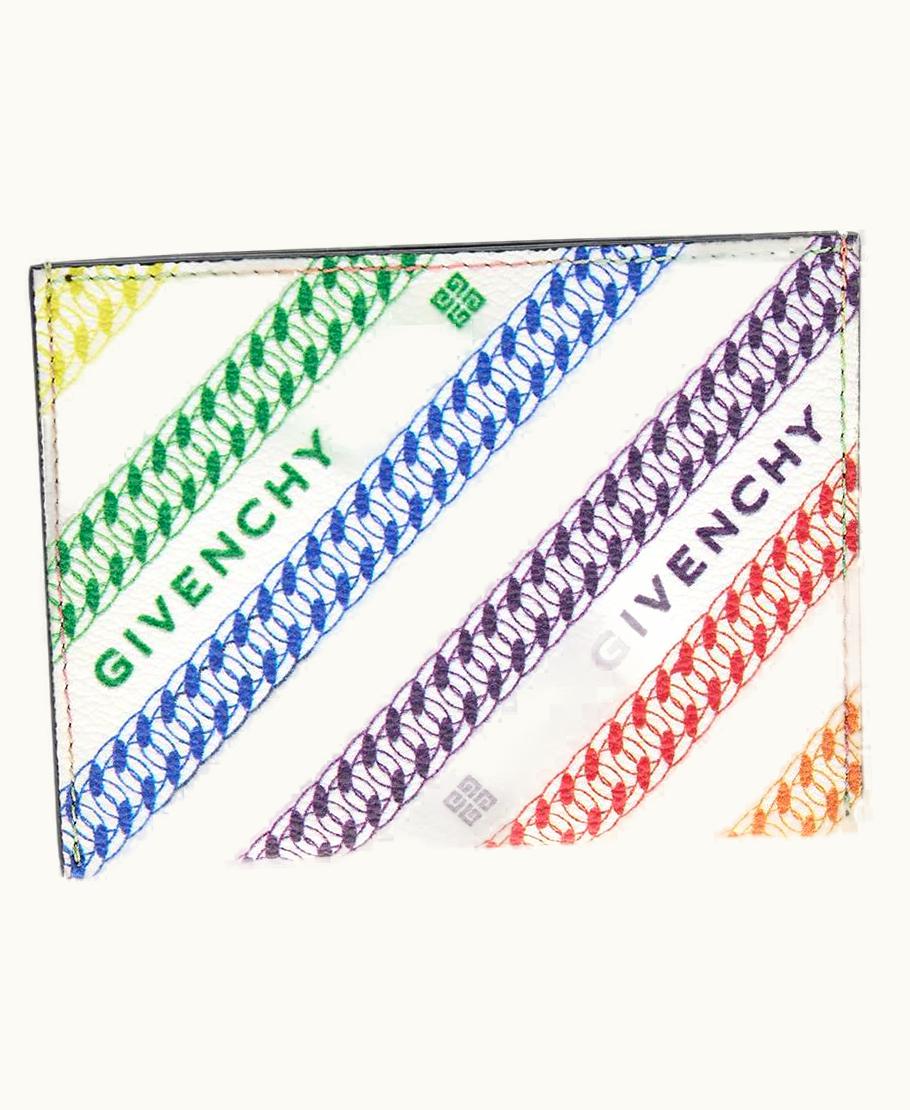 Givenchy Givenchy Multicolor Logo Print Coated Canvas Card Holder