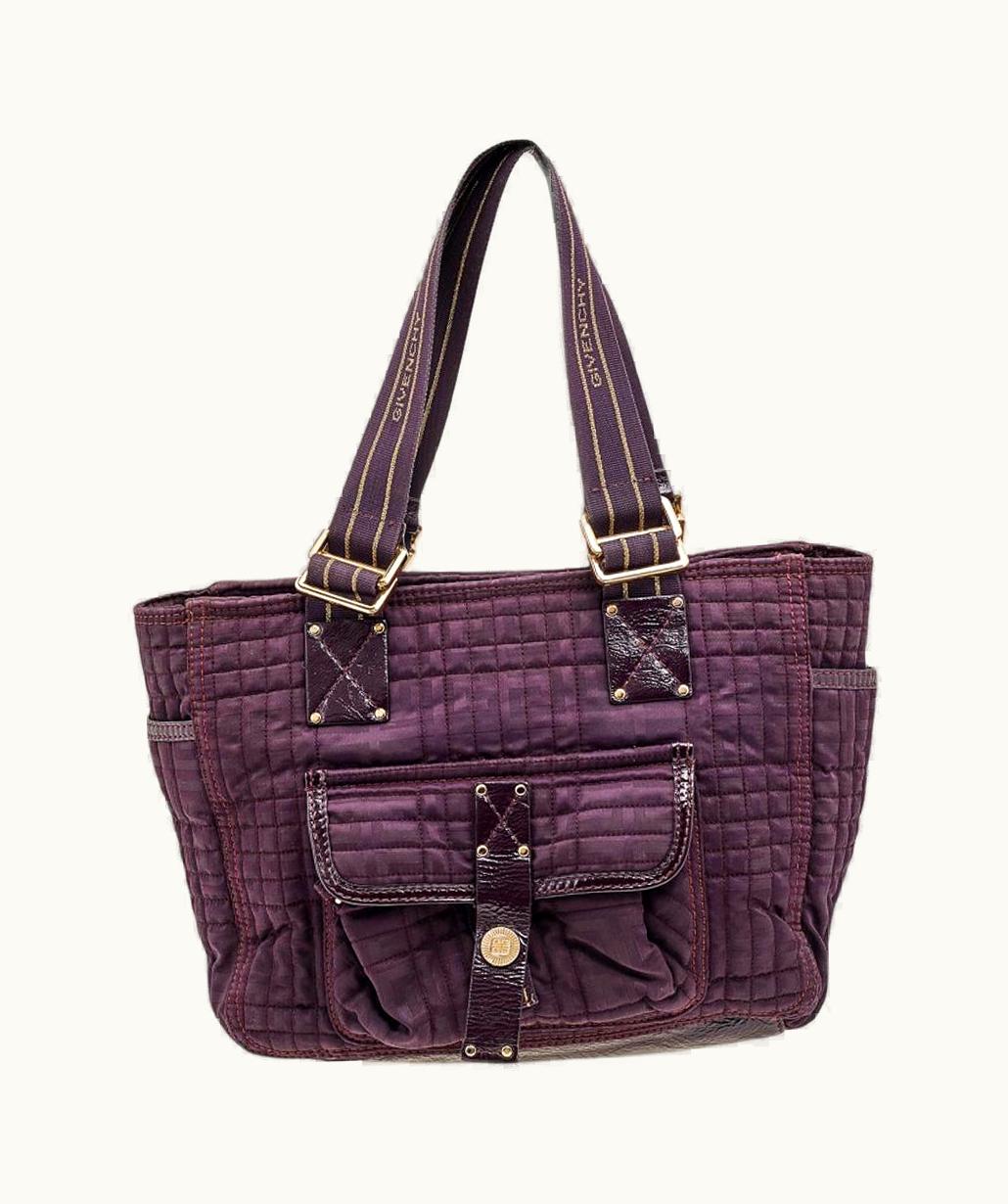 Givenchy Givenchy Purple Signature Fabric And Patent Leather Tote