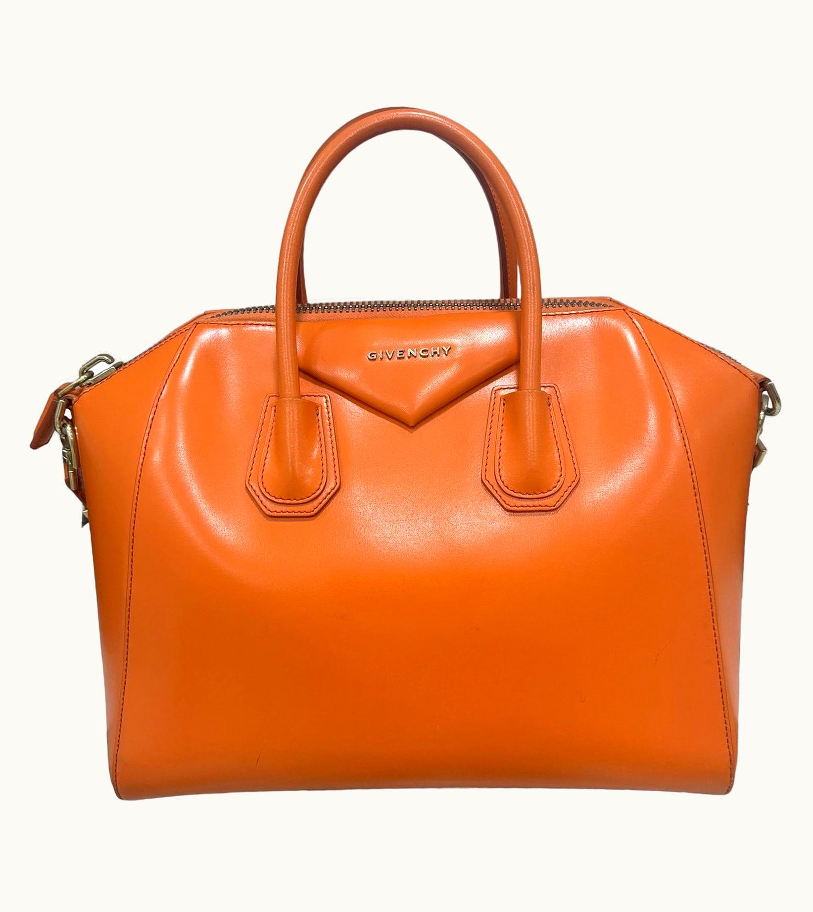 Givenchy Givenchy Antigona Big Orange Leather Top Handle Bag