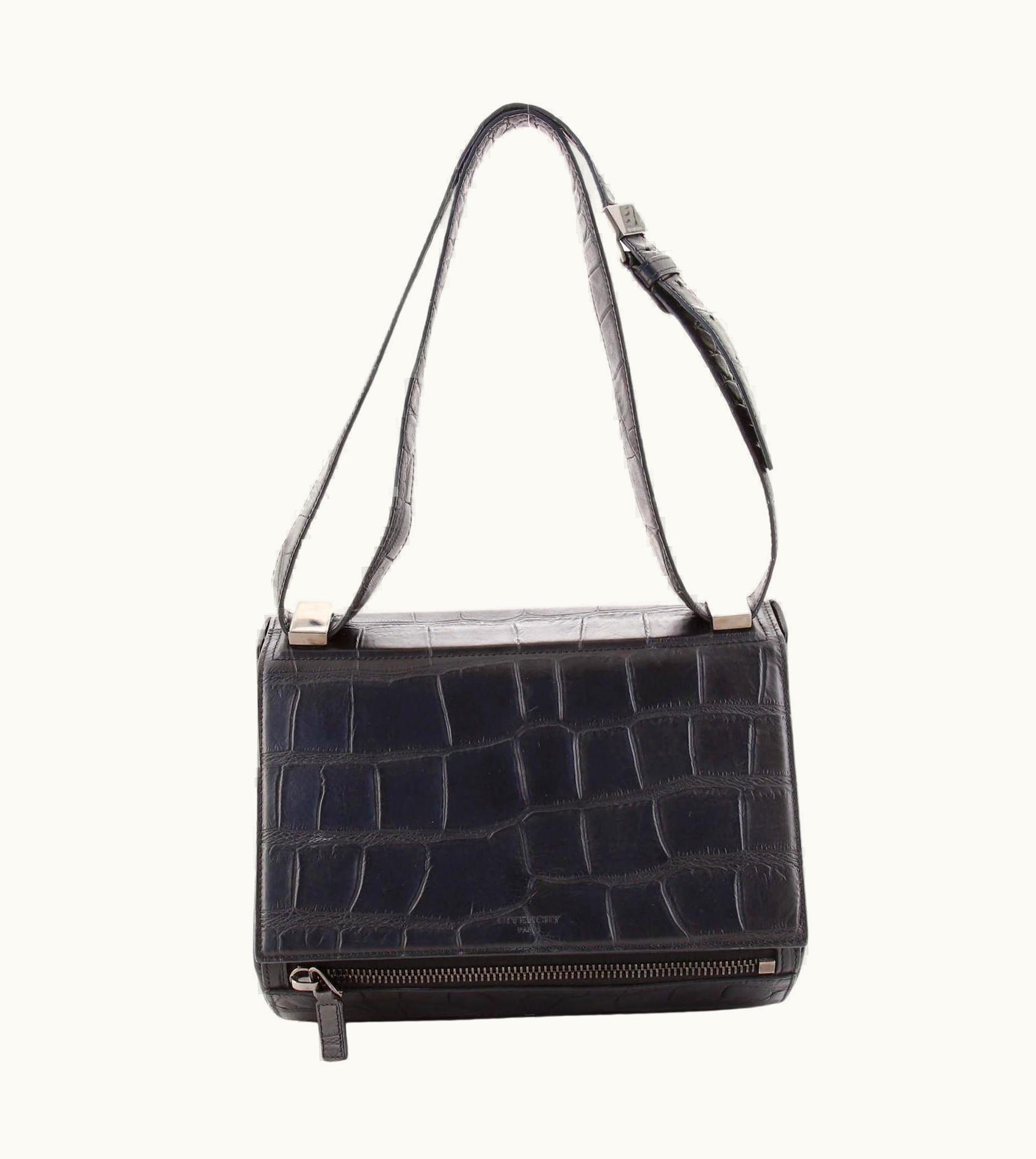 Givenchy Givenchy Pandora Box Bag Crocodile Embossed Leather Medium