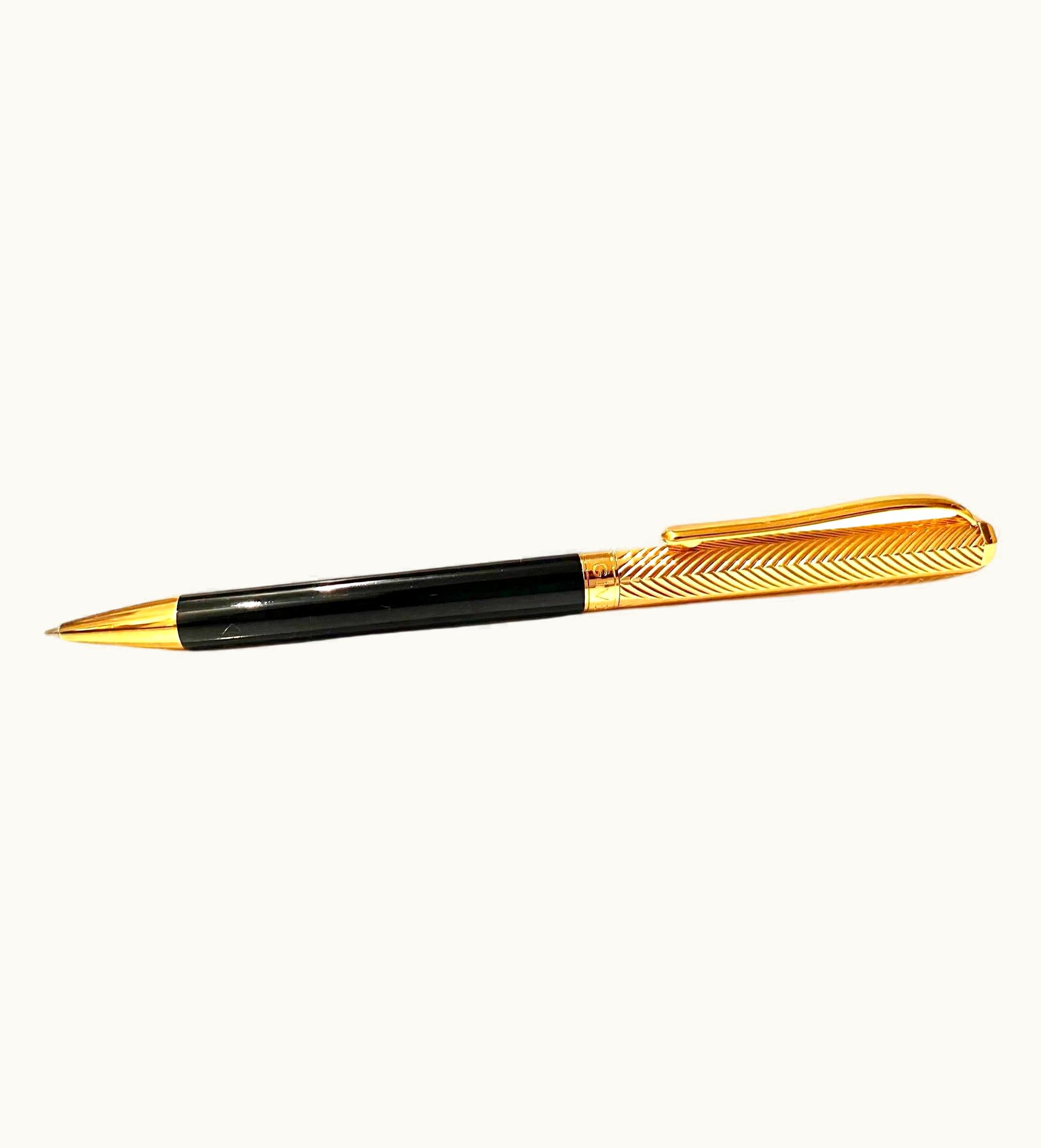 Givenchy 1980s Givenchy Gold-Tone And Black Resin Ballpoint Pen