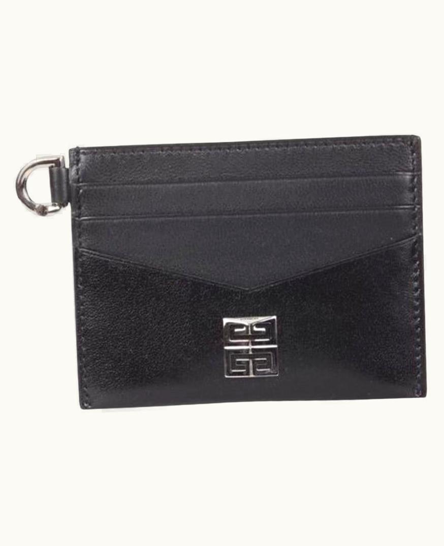 Givenchy Givenchy Black 4g Logo Leather Card Holder Wallet