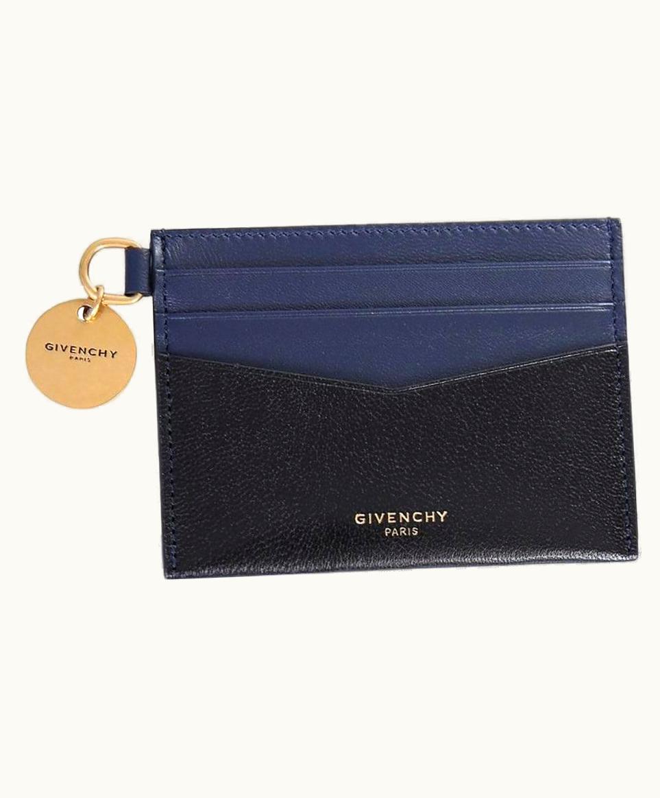 Givenchy Givenchy Black Bicolor Colorblock Leather Card Holder Wallet
