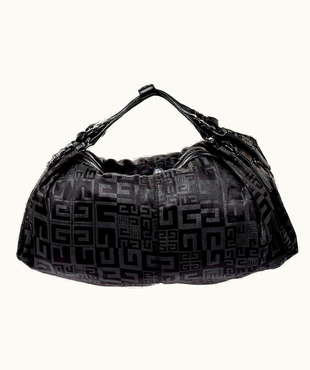 Givenchy Givenchy Black Monogram Nylon And Leather Double Handle Hobo