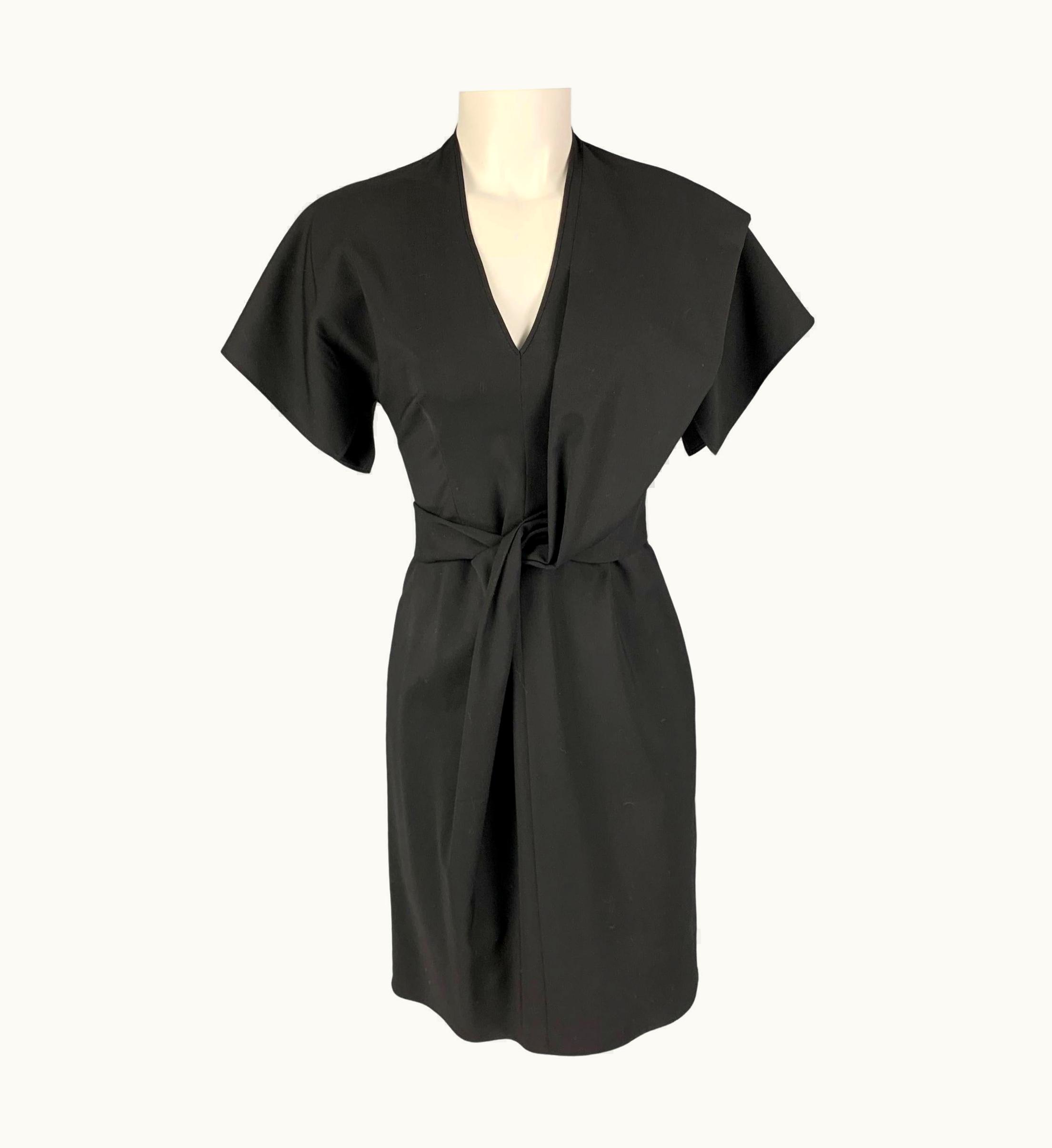 Givenchy Givenchy Black Virgin Wool Short Sleeve Dress