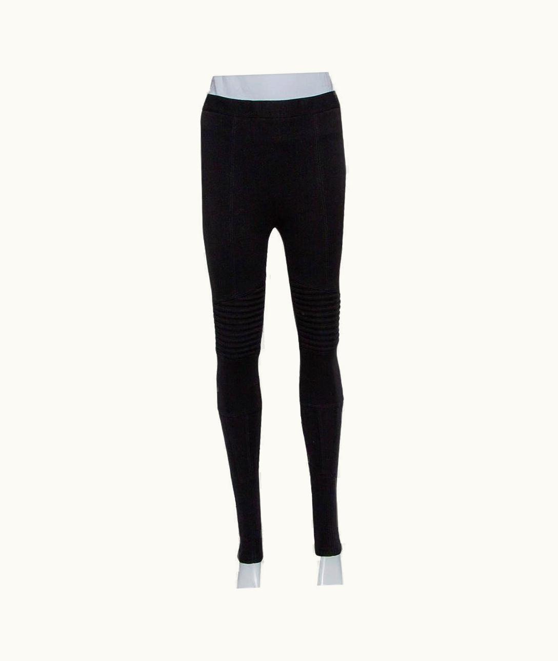 Givenchy Givenchy Black Knit Quilted Paneled Zip Detail Leggings