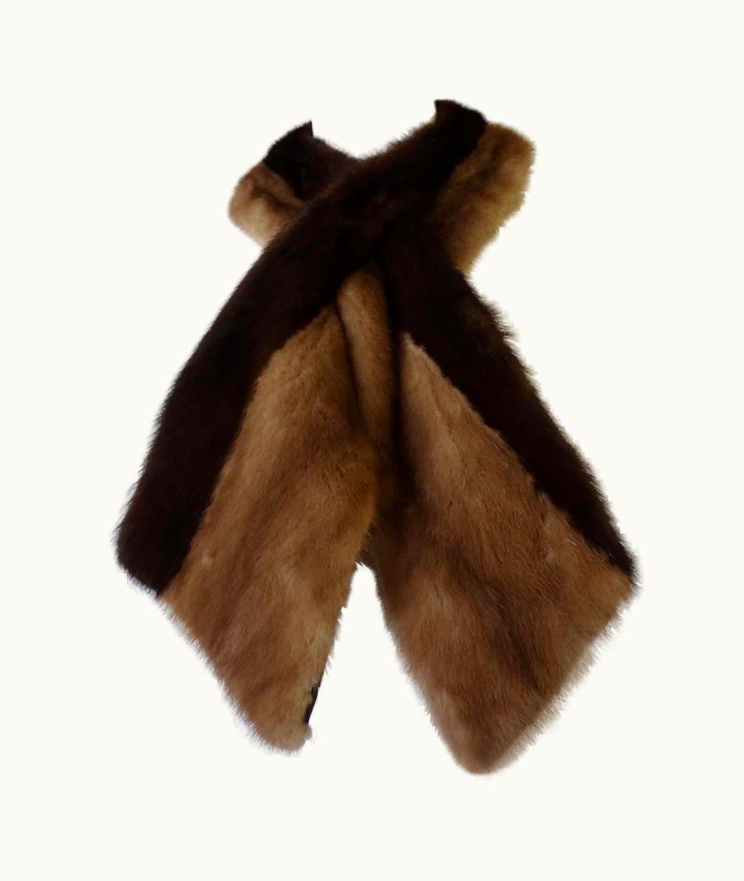 Givenchy 1950s Hubert De Givenchy Two-Tone Mink Fur Stole