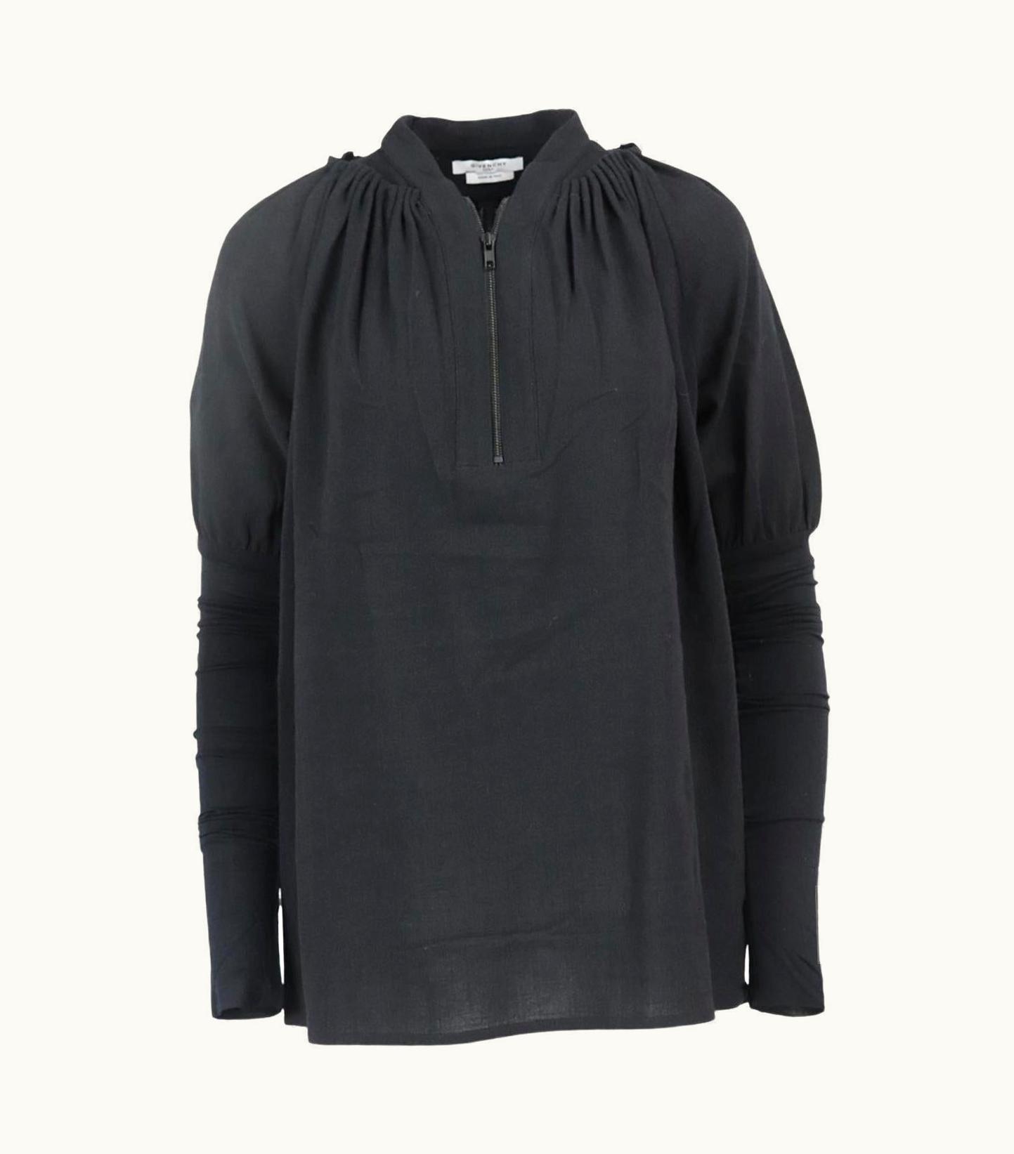 Givenchy Givenchy Ruched Wool Blend Blouse Uk