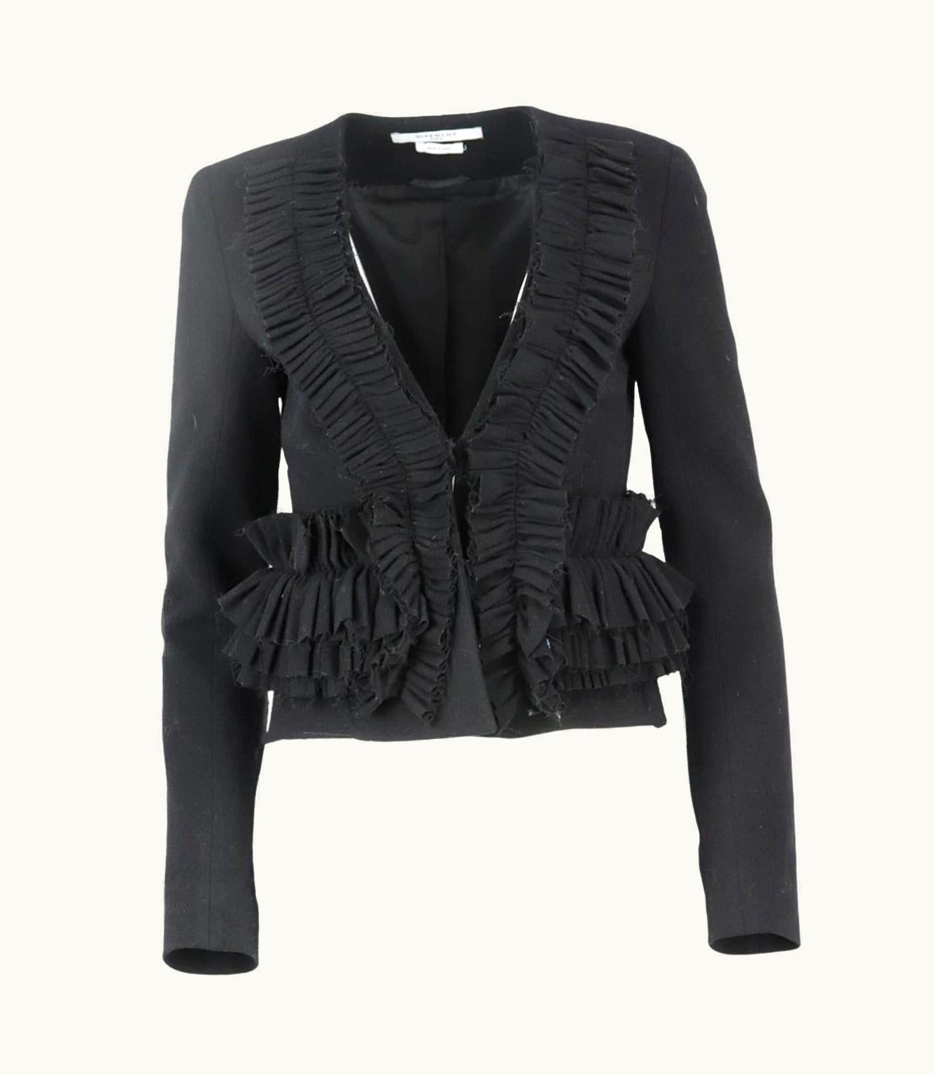 Givenchy Givenchy Ruffled Wool Blend Jacket Uk