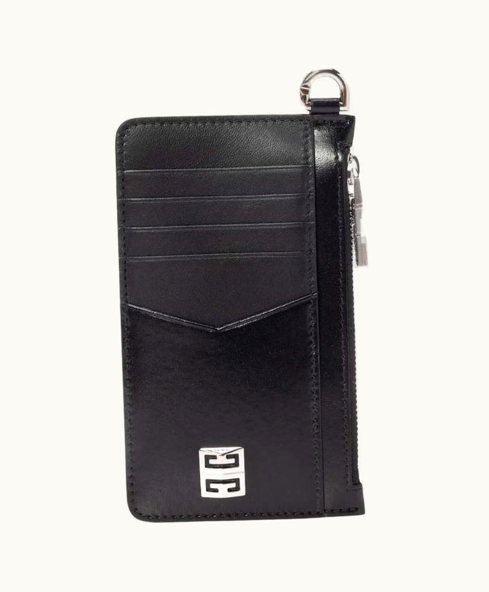 Givenchy Givenchy Black 4g Logo Leather Zipper Card Holder Wallet