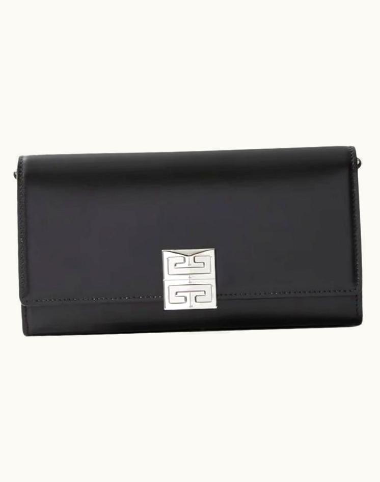 Givenchy Givenchy Black 4g Leather Wallet On Chain Crossbody Bag