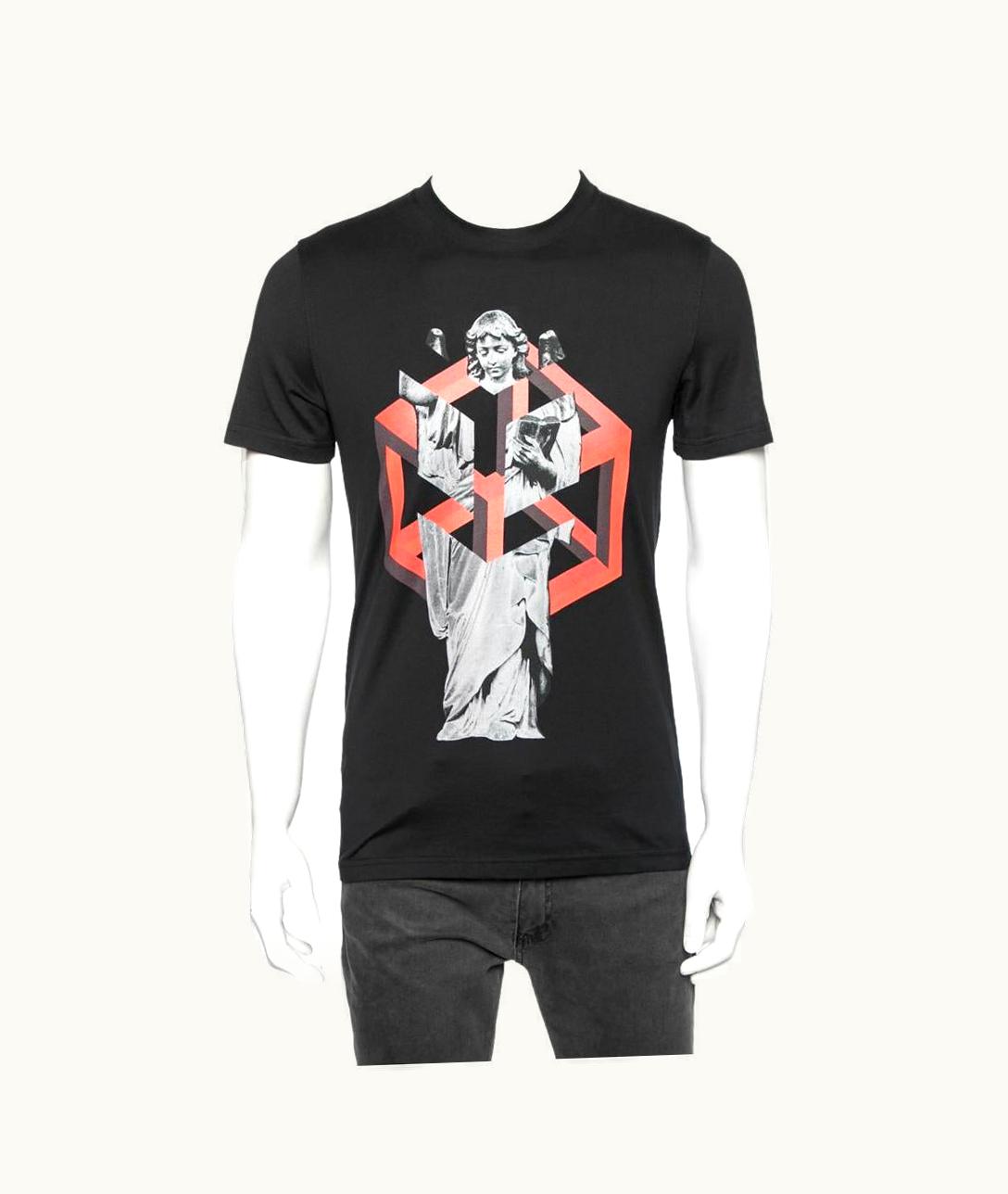 Givenchy Givenchy Black Printed Cotton Short Sleeve T-Shirt