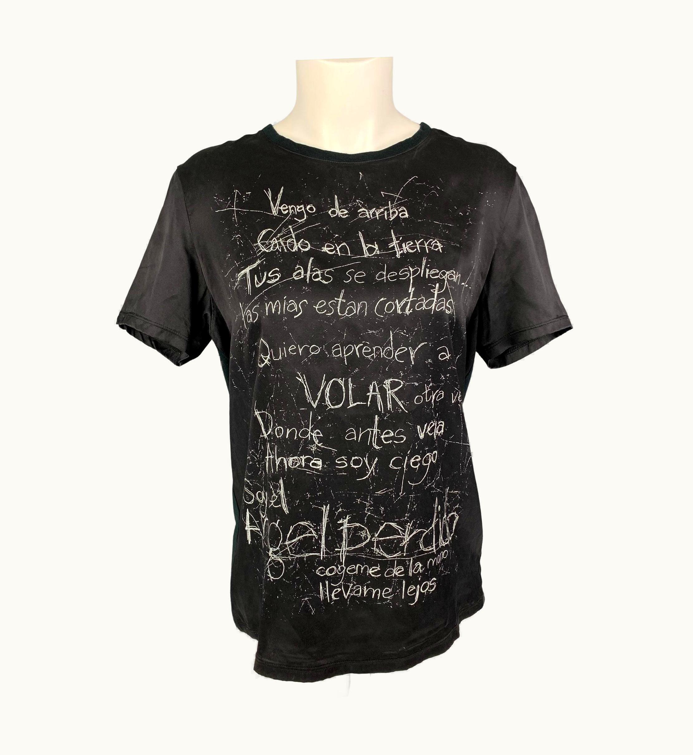 Givenchy Givenchy Black Silk Print Crew-Neck T-Shirt