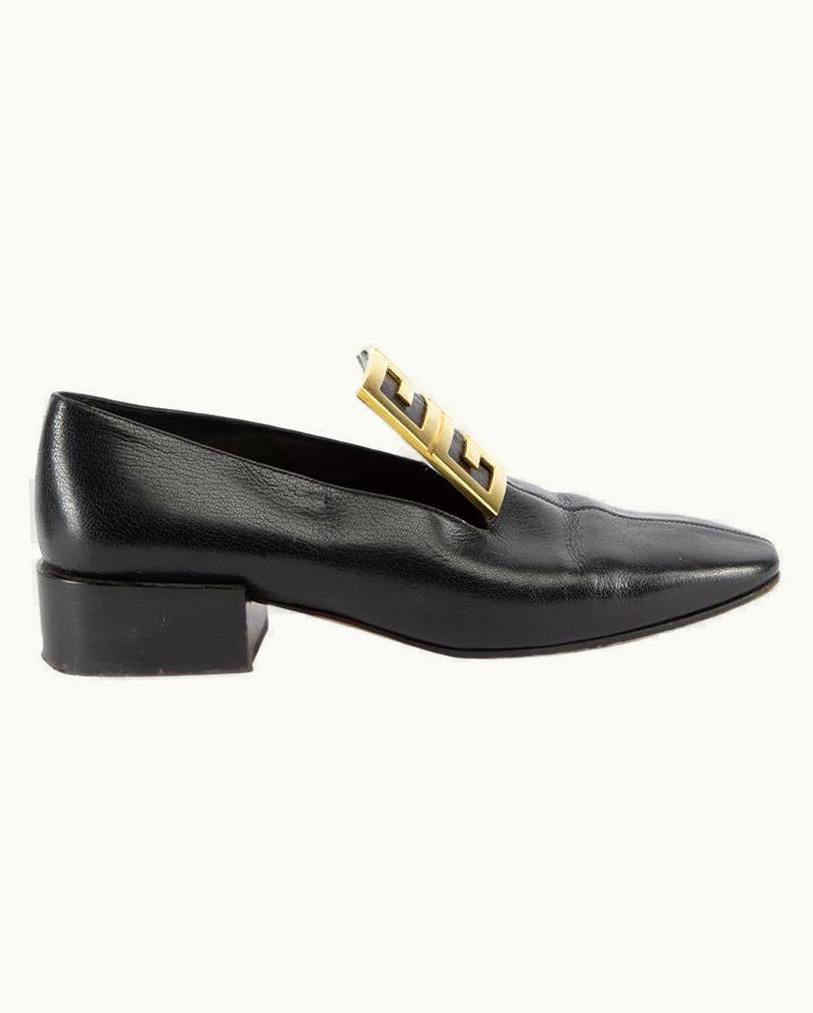 Givenchy Givenchy Women' Black Logo Buckle Slip On Loafers