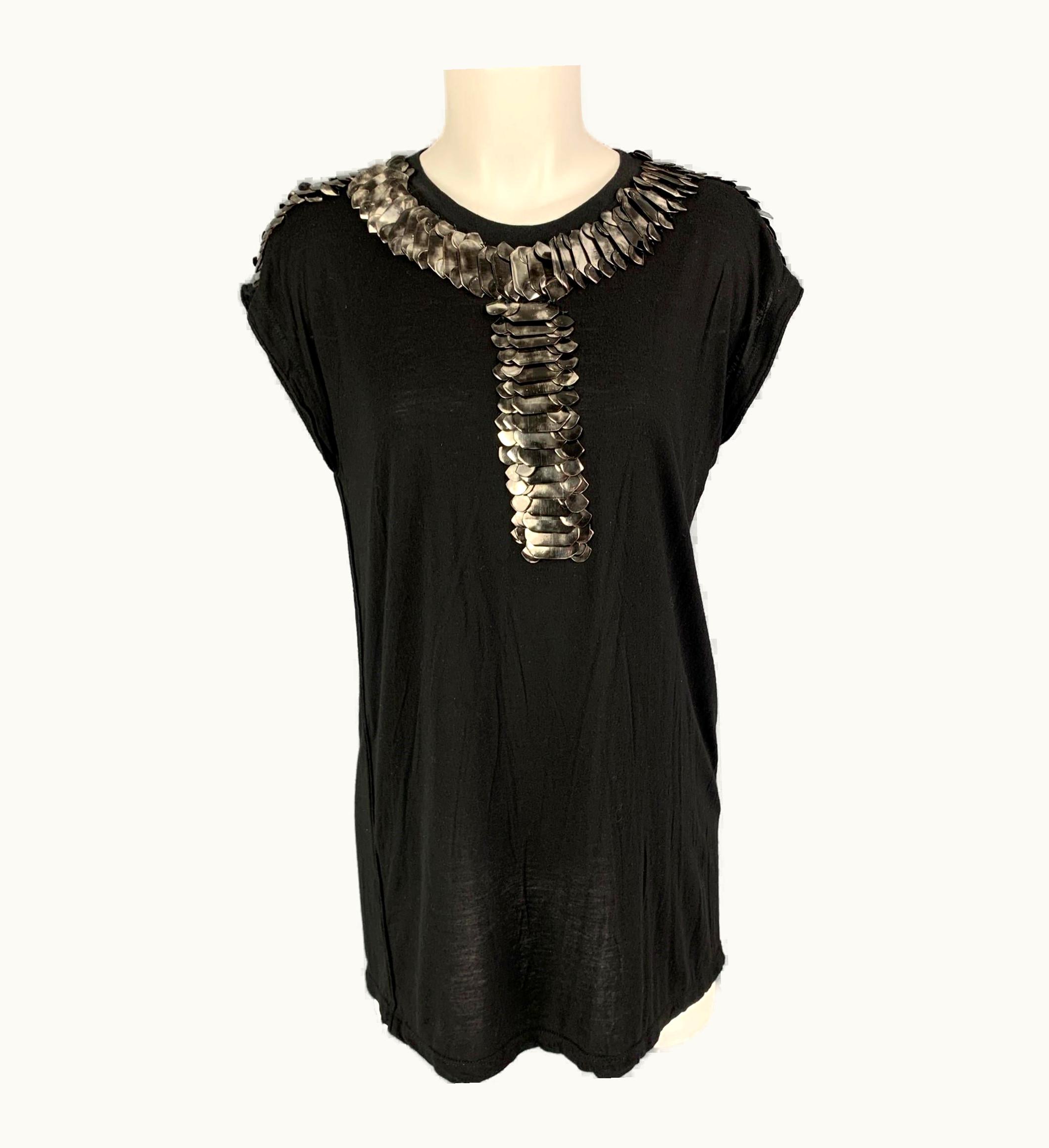 Givenchy Givenchy Black Viscose Applique Crew-Neck T-Shirt