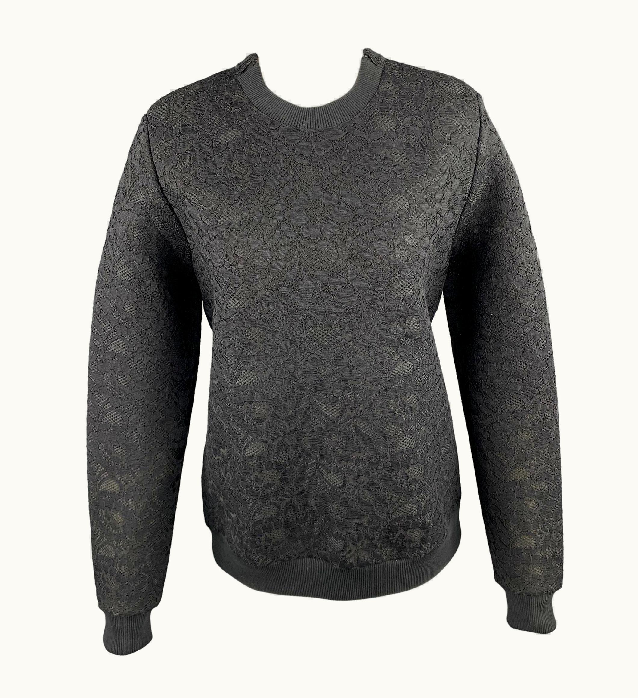 Givenchy Givenchy Black Lace Polyester Blend Crew-Neck Pullover