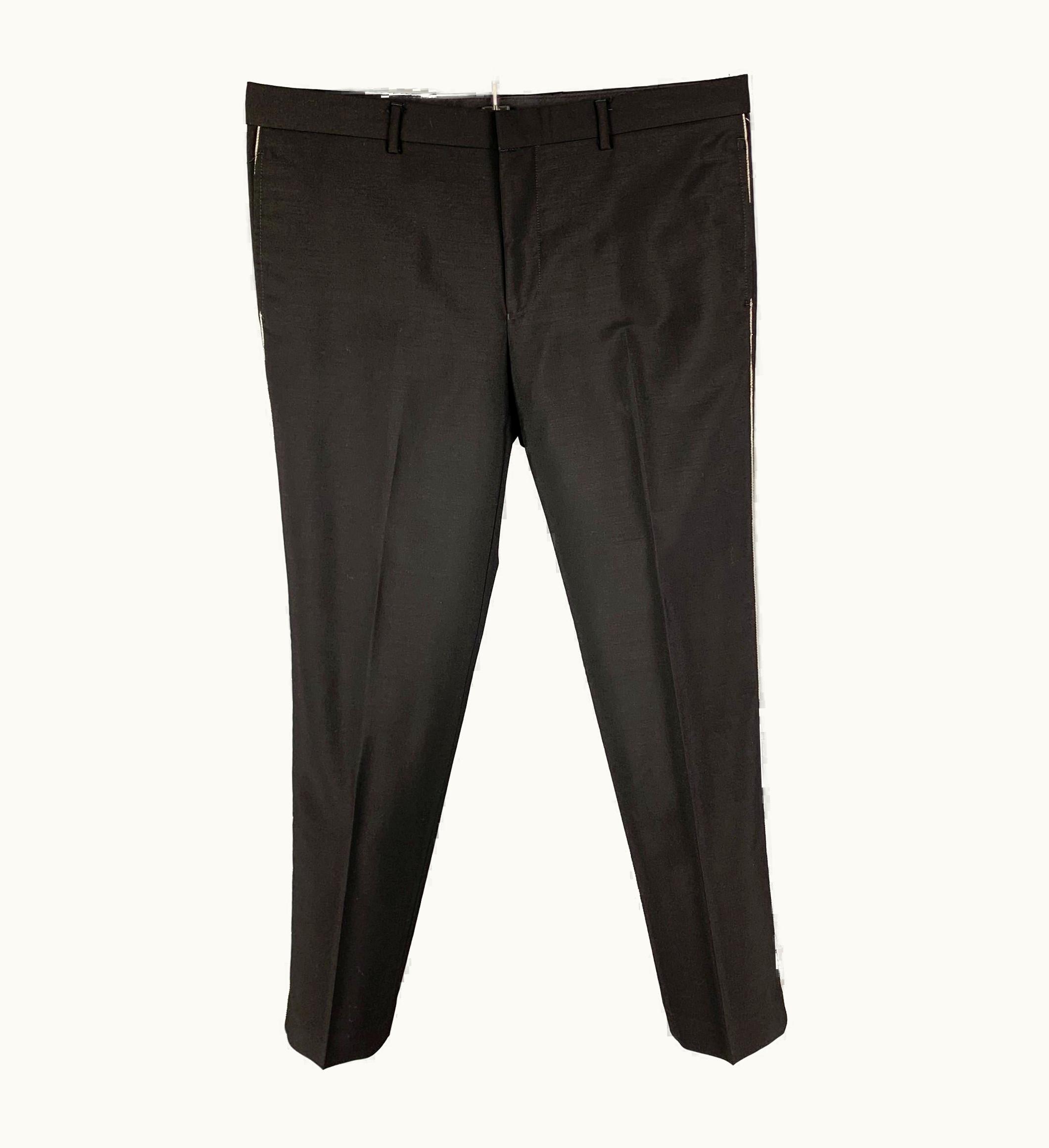 Givenchy Givenchy Black Wool Blend Zip Fly Dress Pants